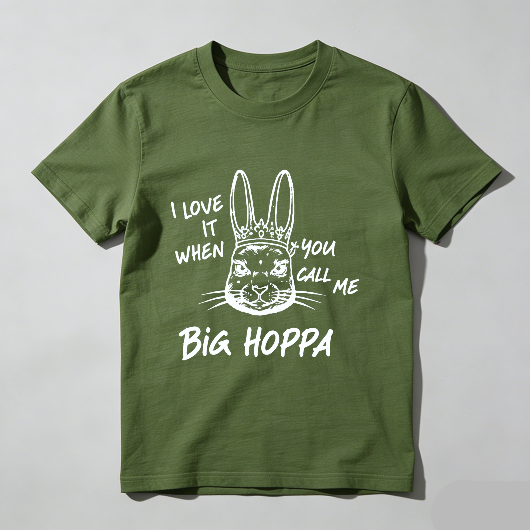 TEECURENT I Love It When You Call Me Big Hoppa Bunny Rabbit T-Shirt With Crown Design Funny Easter Shirt For Men Women Unisex Casual Wear WOMEN