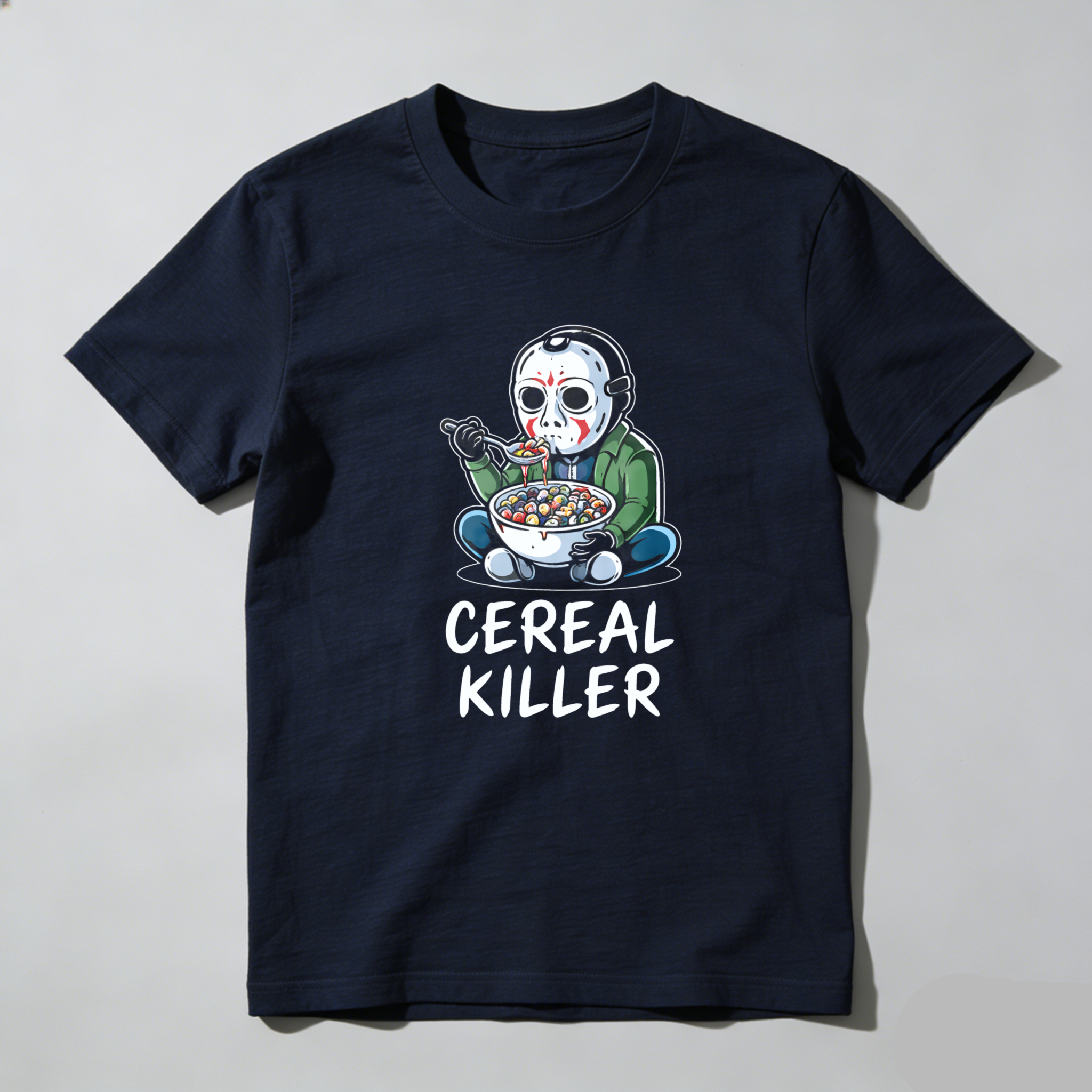 TEECURENT Cereal Killer Halloween Horror Movie Character T-Shirt With Funny Pop Culture Design For Men And Women-TeeCurent