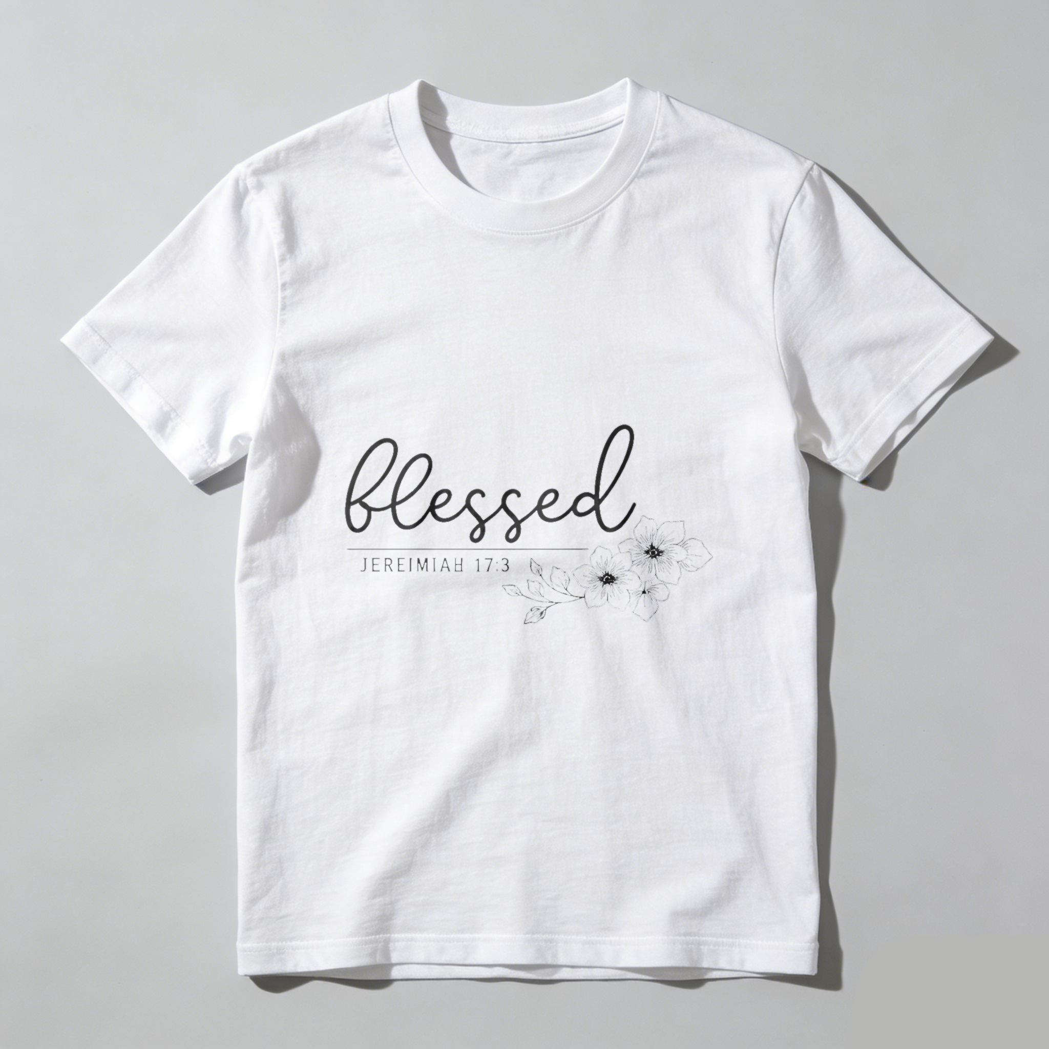 TEECURENT Blessed Jeremiah 17 3 Christian T Shirt With Floral Design For Women And Men Faith Inspired Bible Verse Clothing WOMEN