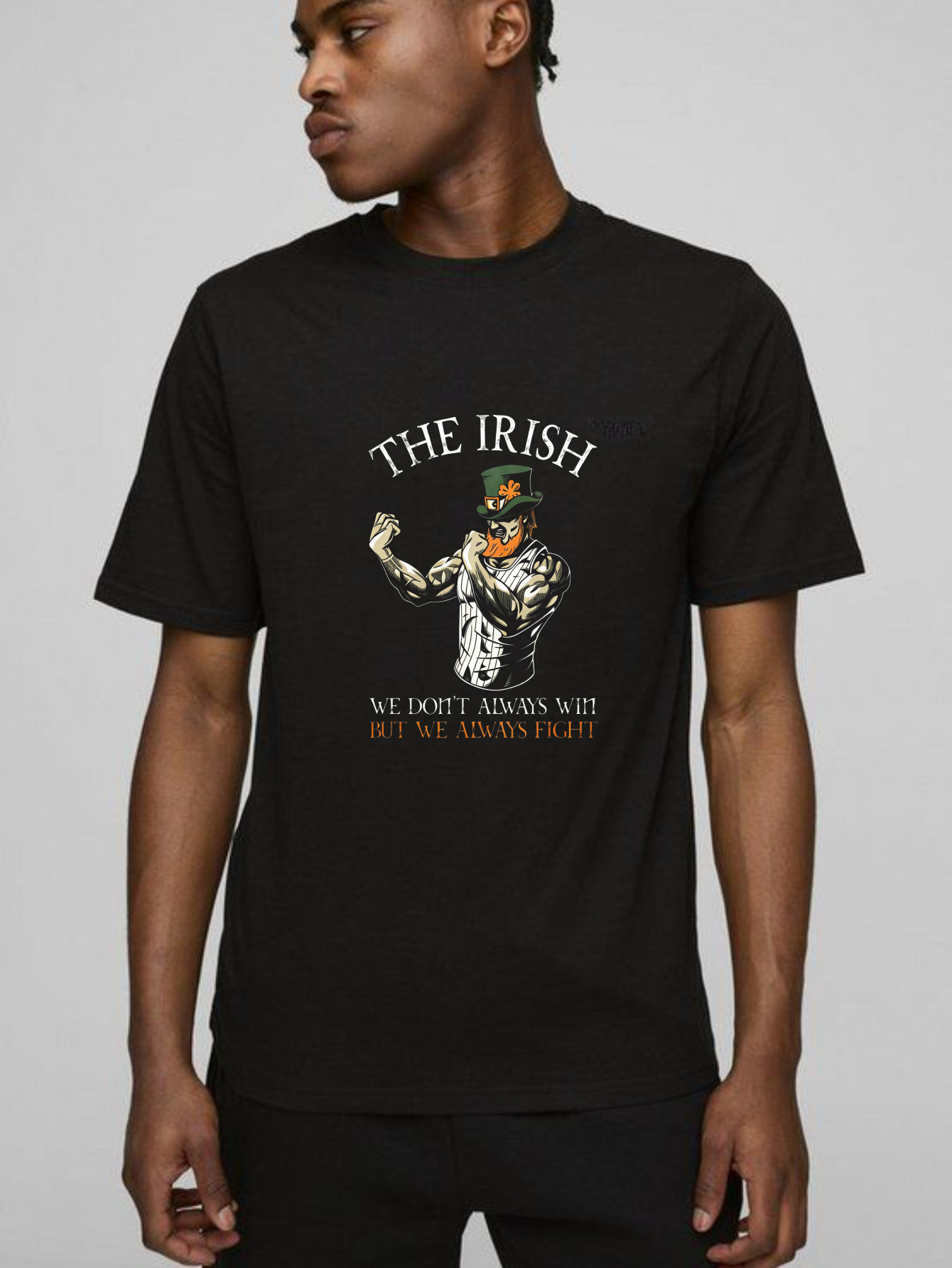 TEECURENT Irish Warrior Fighting Spirit Pure Cotton Short Sleeve T-Shirt-TeeCurent