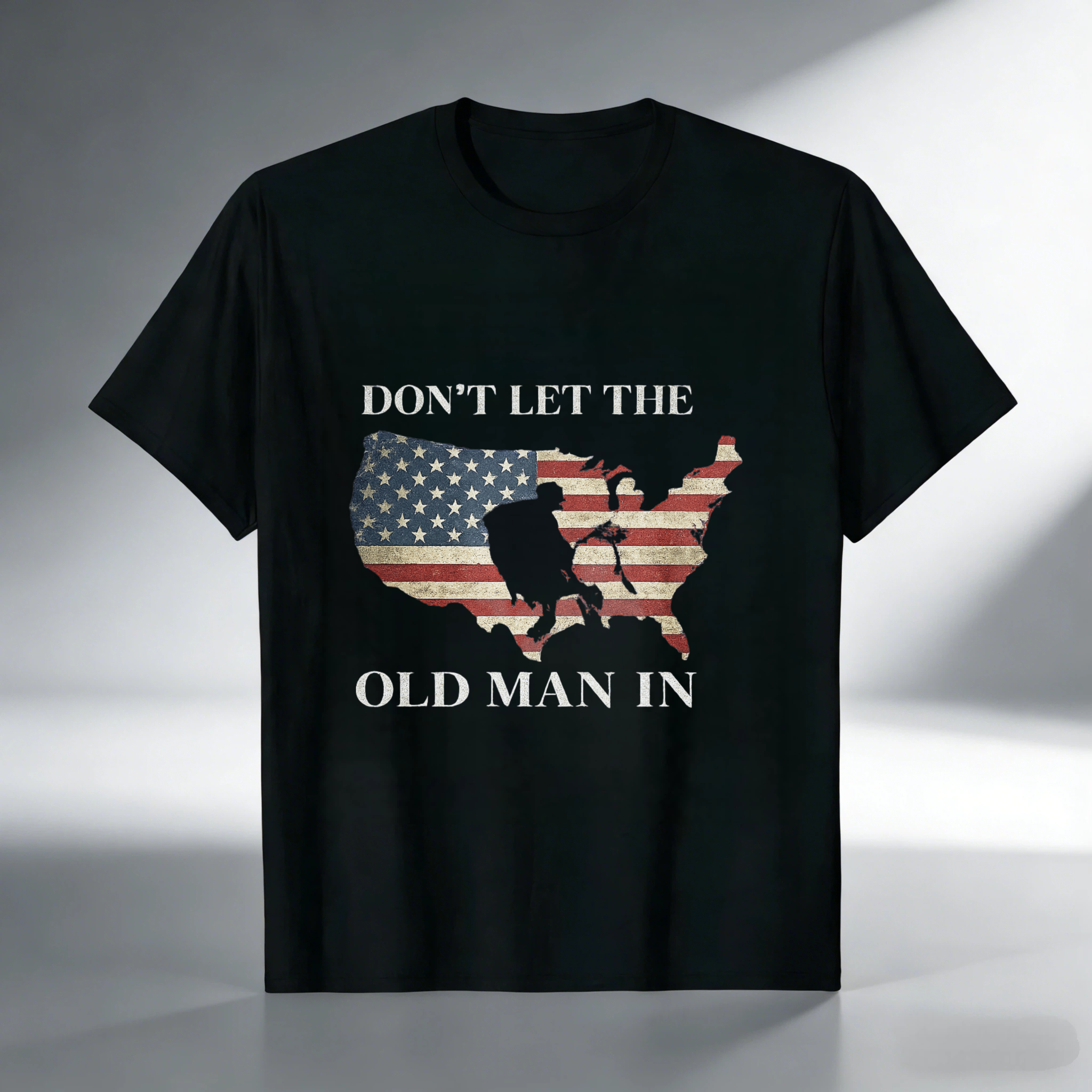 TEECURENT Dont Let The Old Man In Usa Map Flag T Shirt