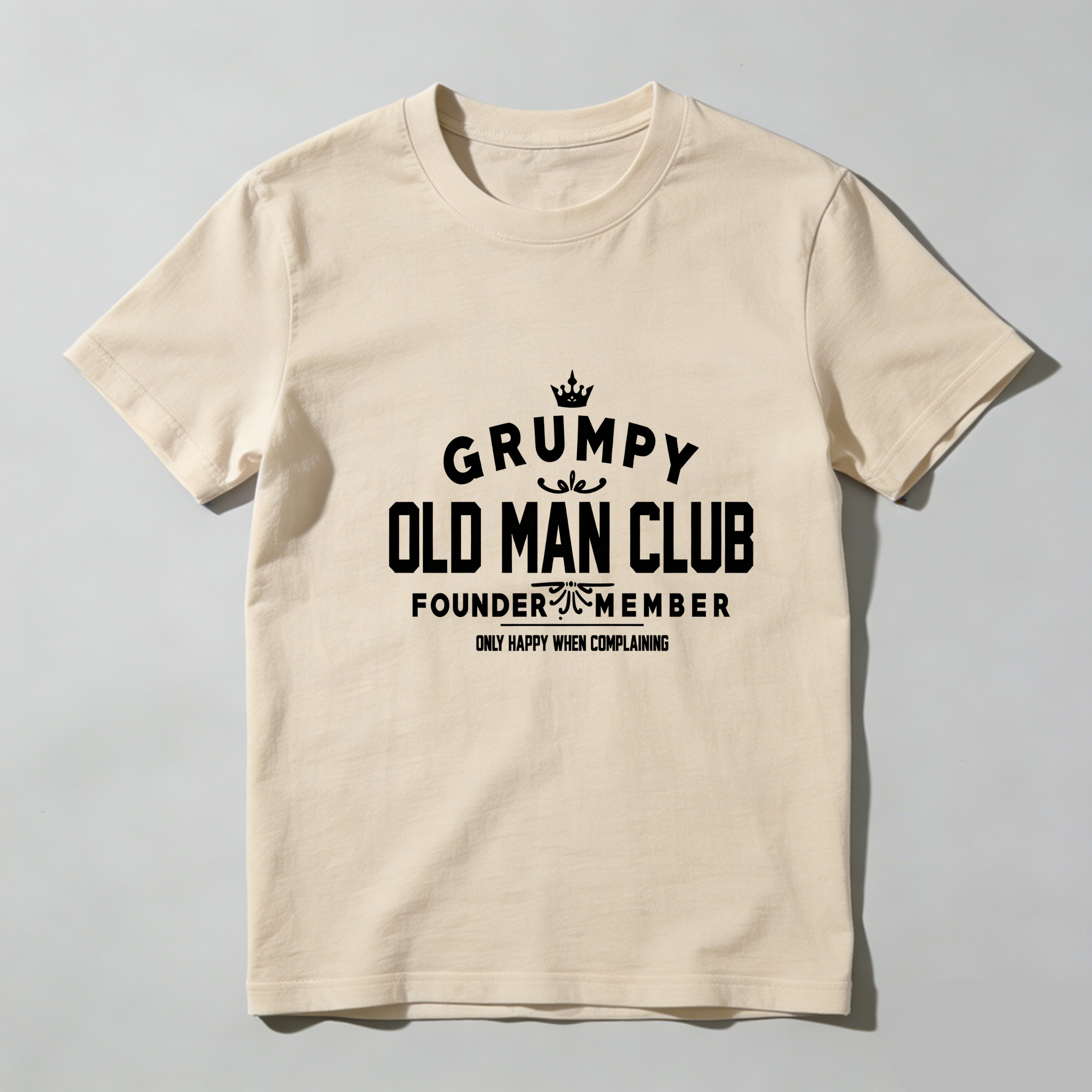 TEECURENT Grumpy Old Man Club Founder Member   Pure Cotton Short Sleeve T Shirt-TeeCurent