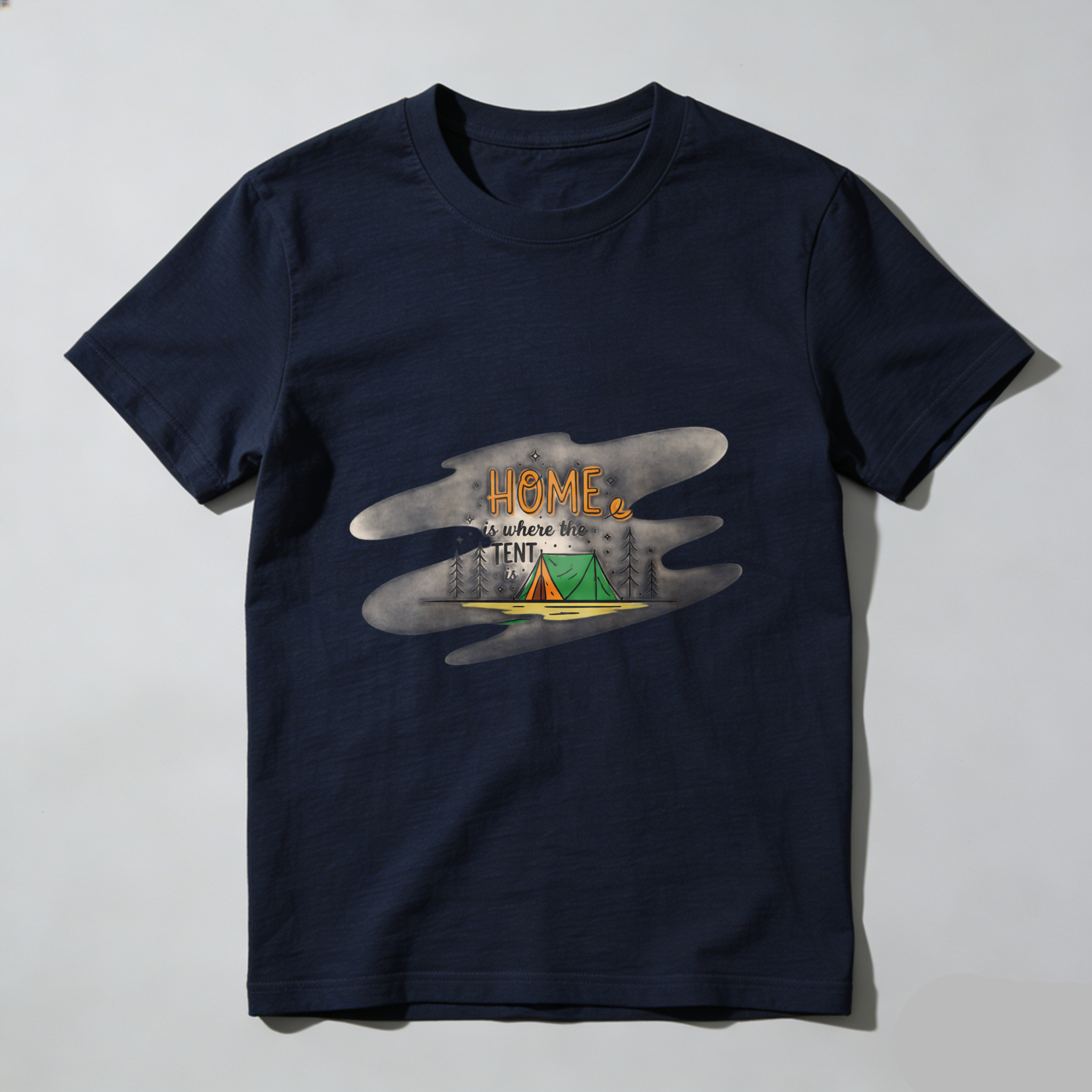TEECURENT Home Is Where The Tent Is Camping T Shirt Outdoor Adventure Tee For Nature Lovers WOMEN