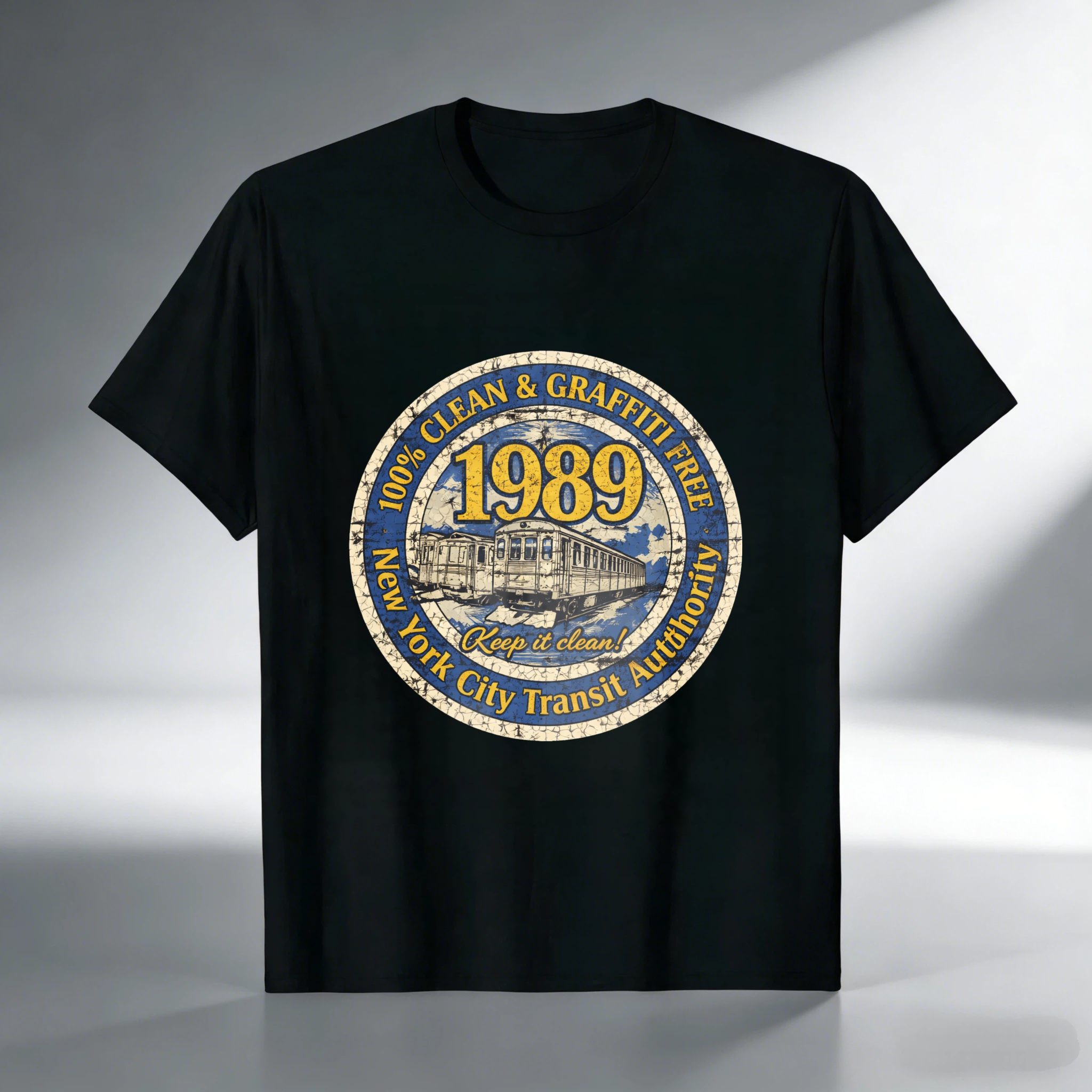New York City Transit Authority 1989 Clean And Graffiti Free Subway Train T-Shirt