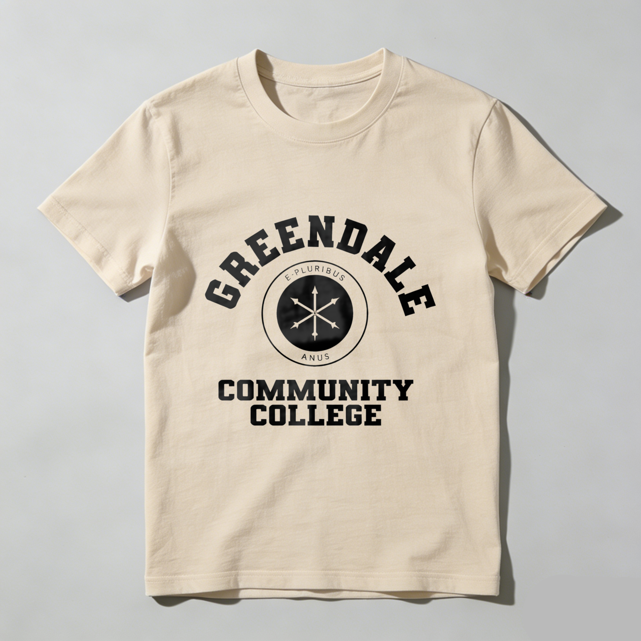 TEECURENT Greendale Community College T Shirt Black Unisex Cotton Graphic Tee School Spirit Apparel For Men Women Students
