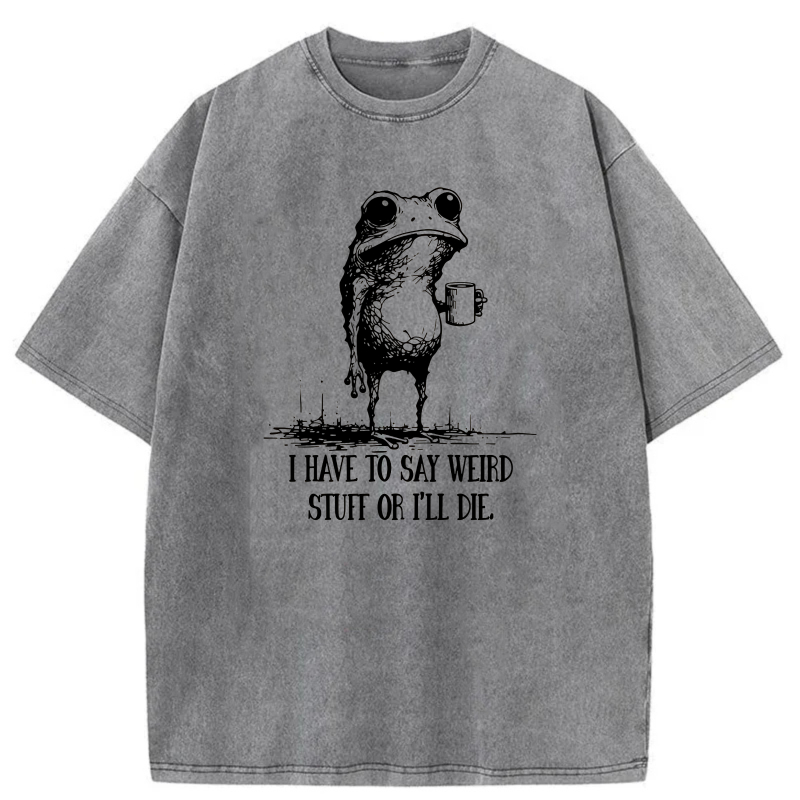 Frog Holding Mug With Text Below tshirt 100% cotton