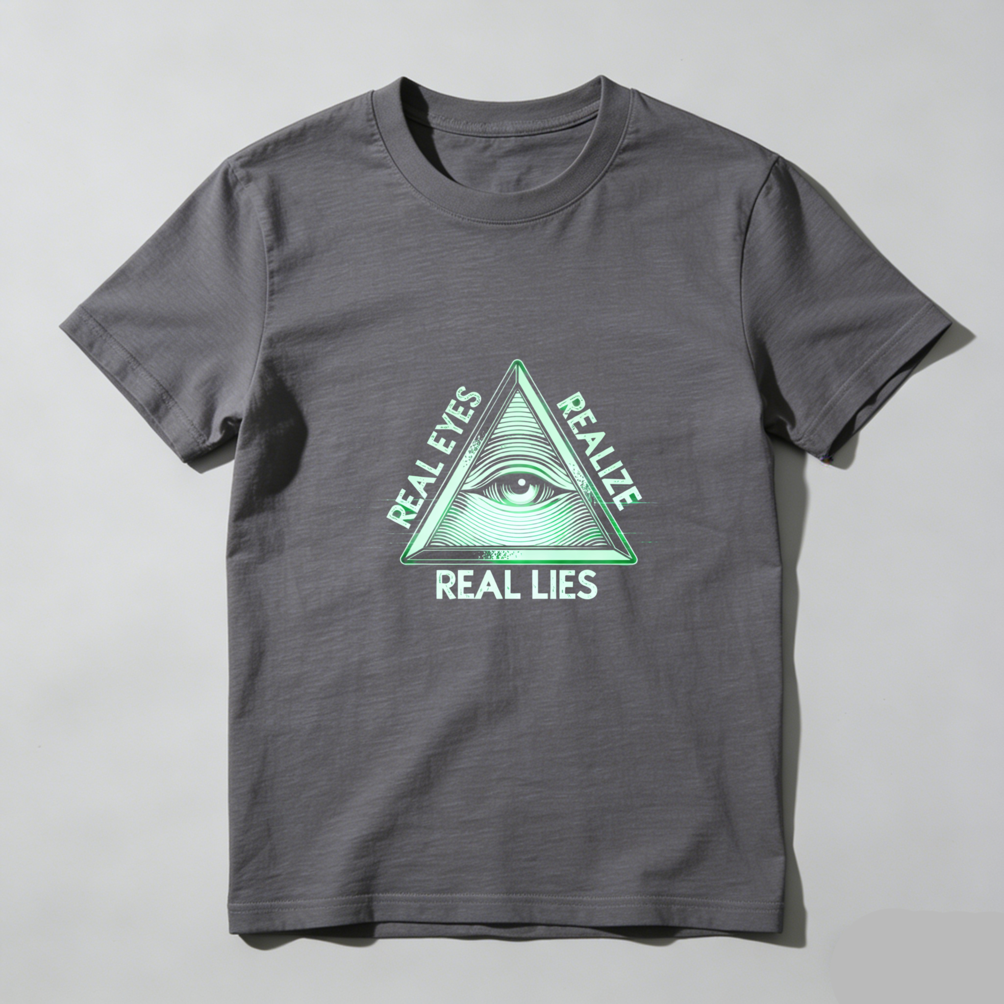 TEECURENT  Real Eyes Realize Real Lies Pyramid Eye Symbol(1) TEECURENT