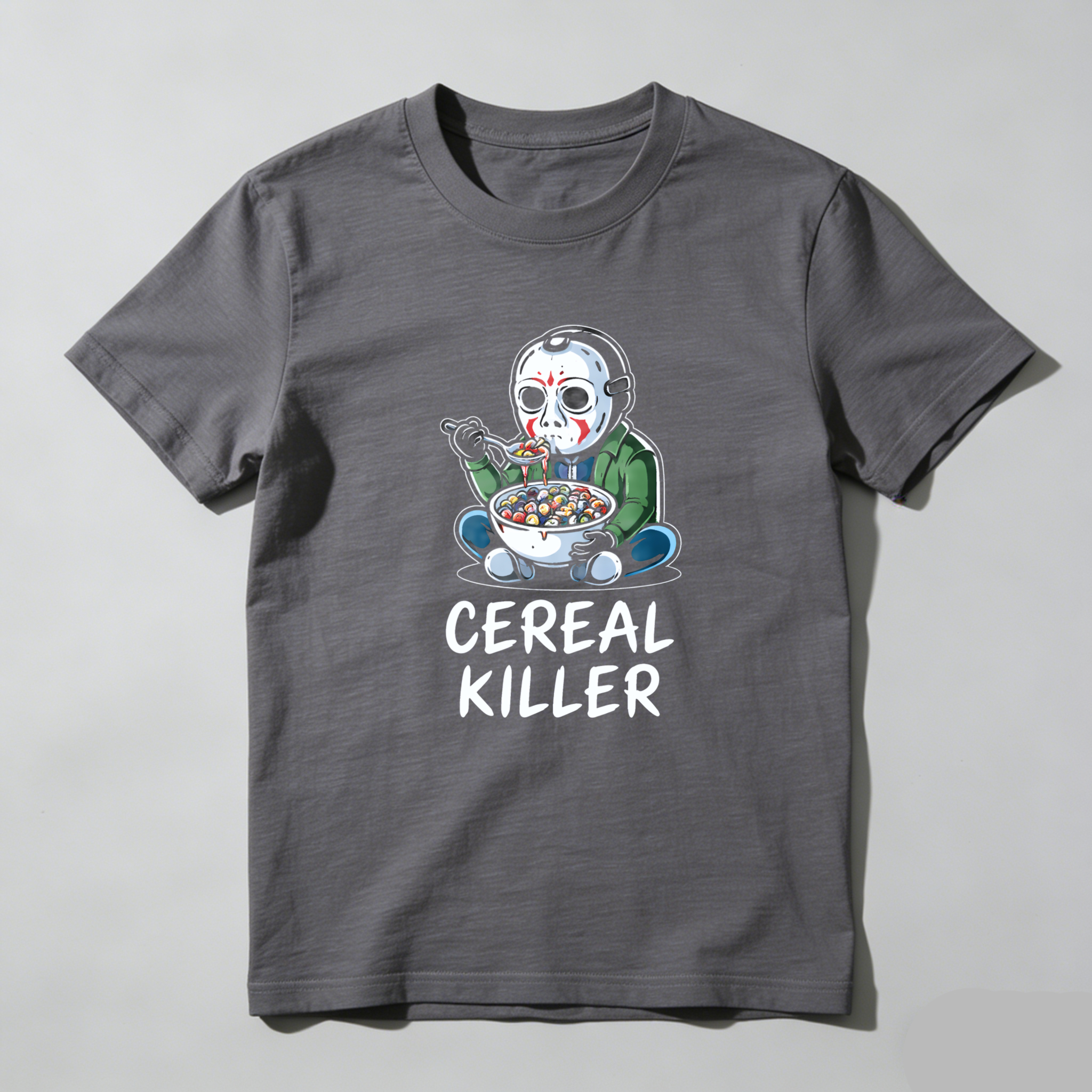 TEECURENT Cereal Killer Halloween Horror Movie Character T-Shirt With Funny Pop Culture Design For Men And Women-TeeCurent