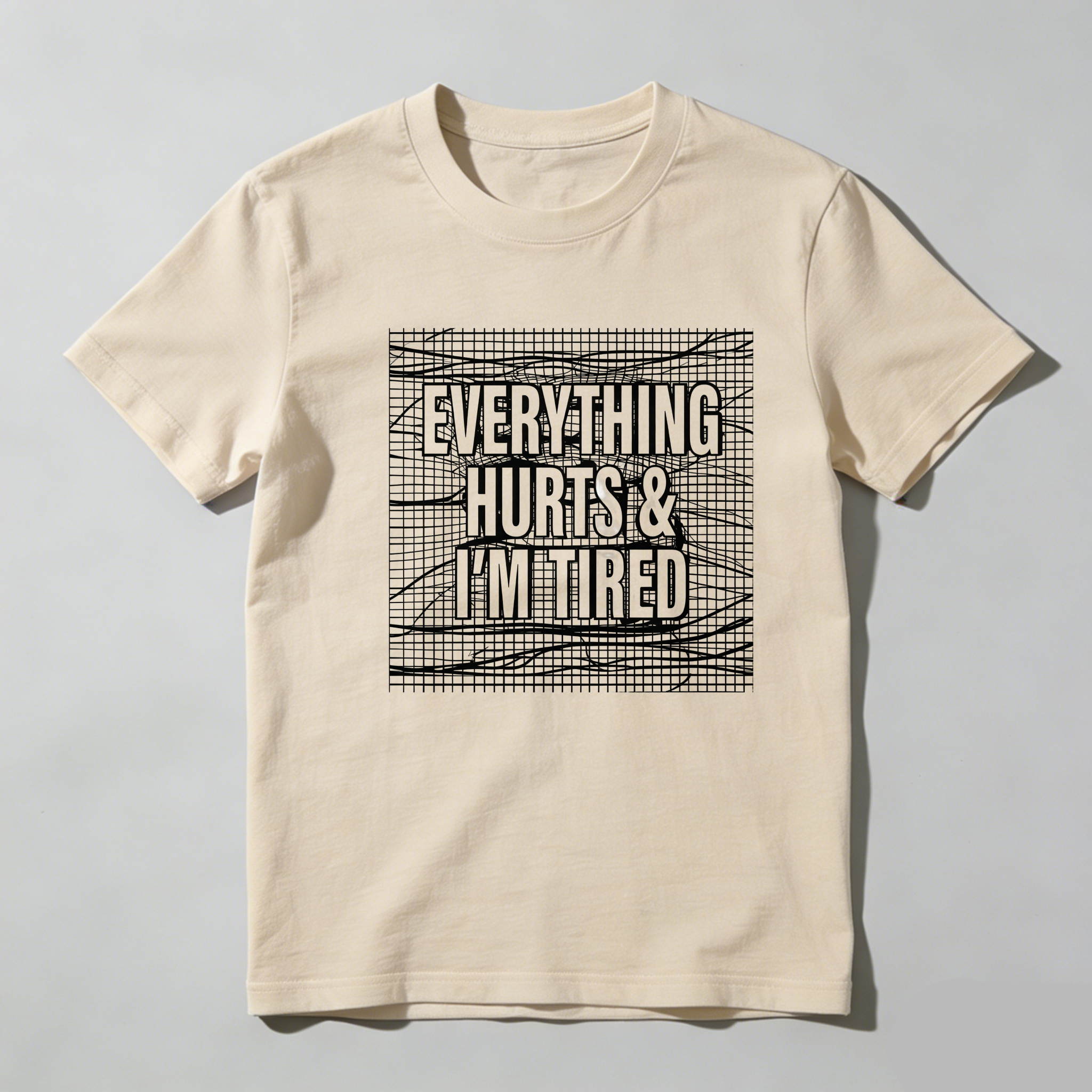 TEECURENT Everything Hurts And Im Tired Pure Cotton Short Sleeve T Shirt-TeeCurent