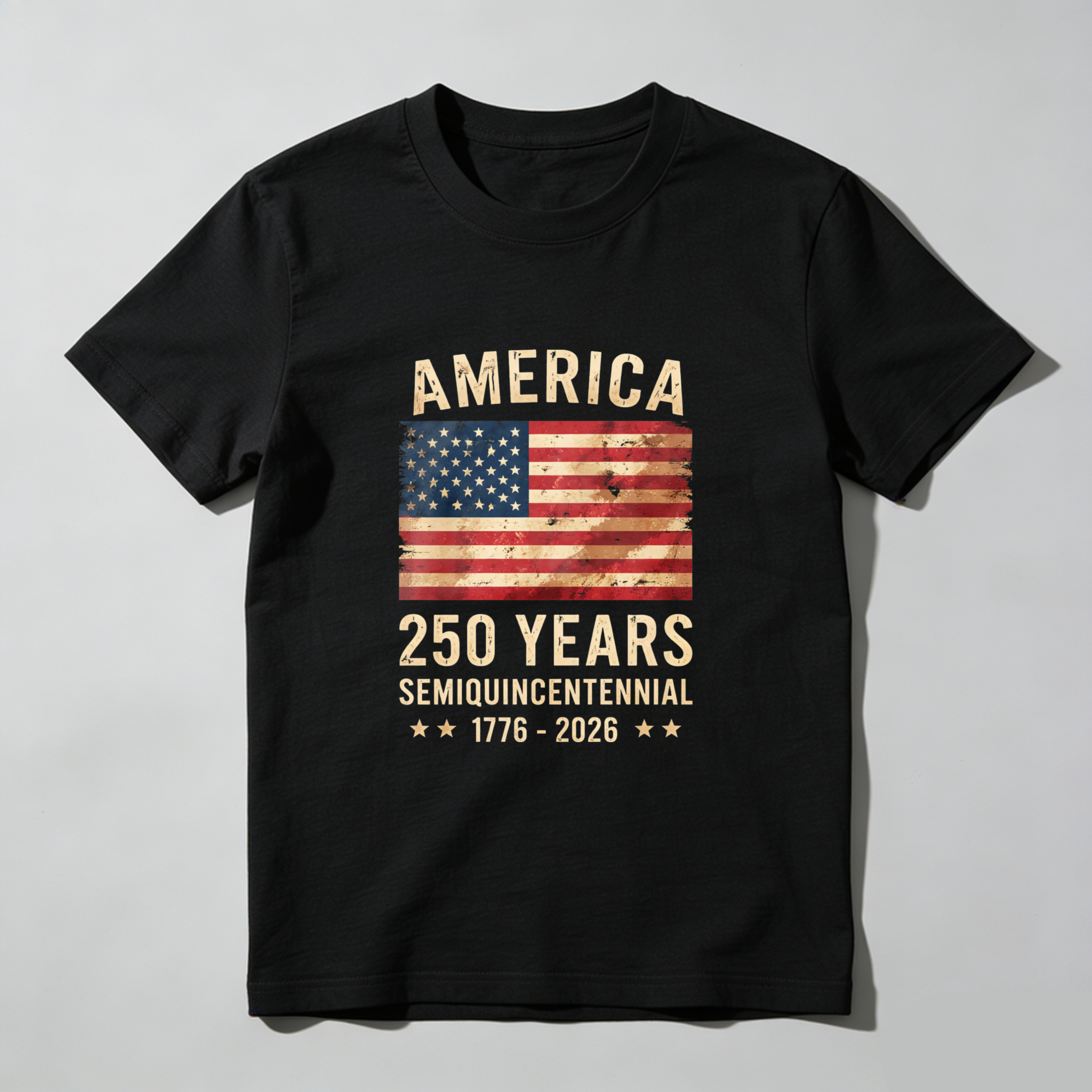 America 250 Years Semiquincentennial 1776 2026 Independence Day Patriotic Flag T-Shirt