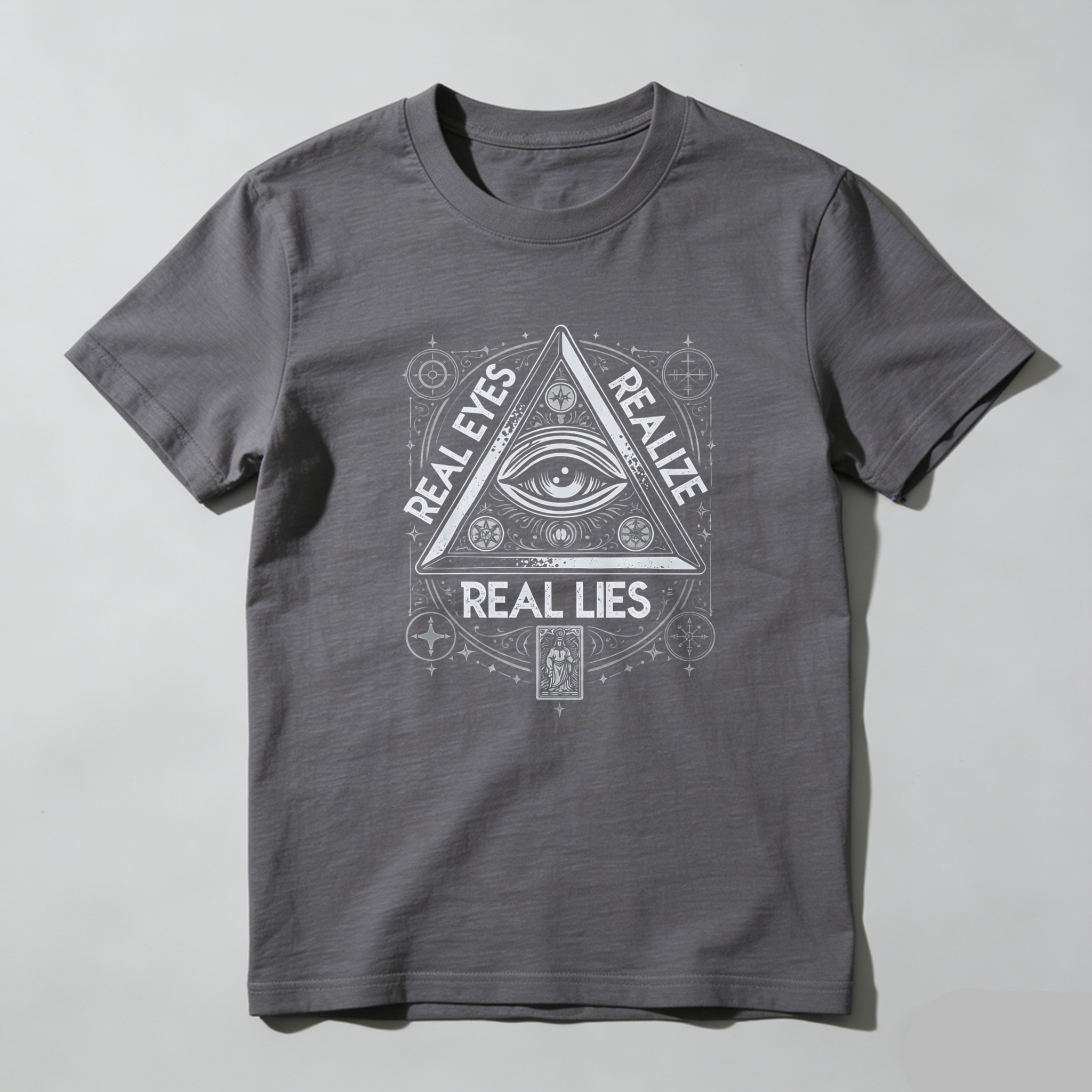 TEECURENT  Real Eyes Realize Real Lies Pyramid Eye Symbol(5) TEECURENT
