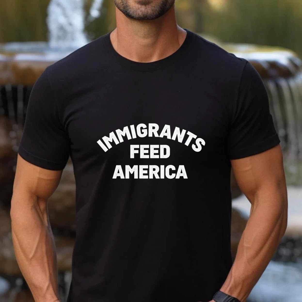 TEECURENTImmigrants Feed America T Shirt Black Unisex Cotton Graphic Tee For Men Women And Kids-TeeCurent