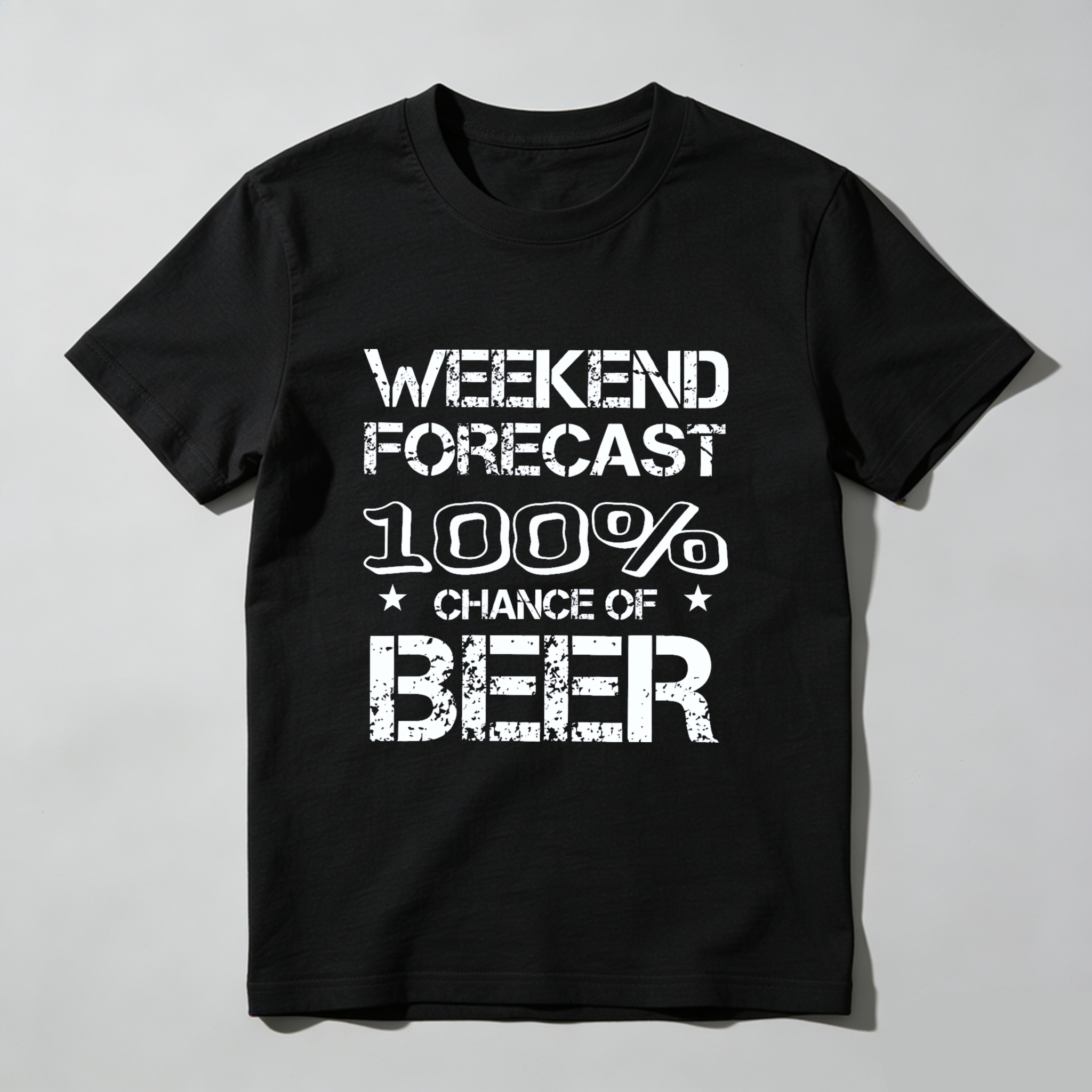 TEECURENT Weekend Forecast 100 Percent Chance Of Beer T-Shirt For Men And Women Funny Drinking Shirt Casual Graphic Tee Party Wear WOMEN