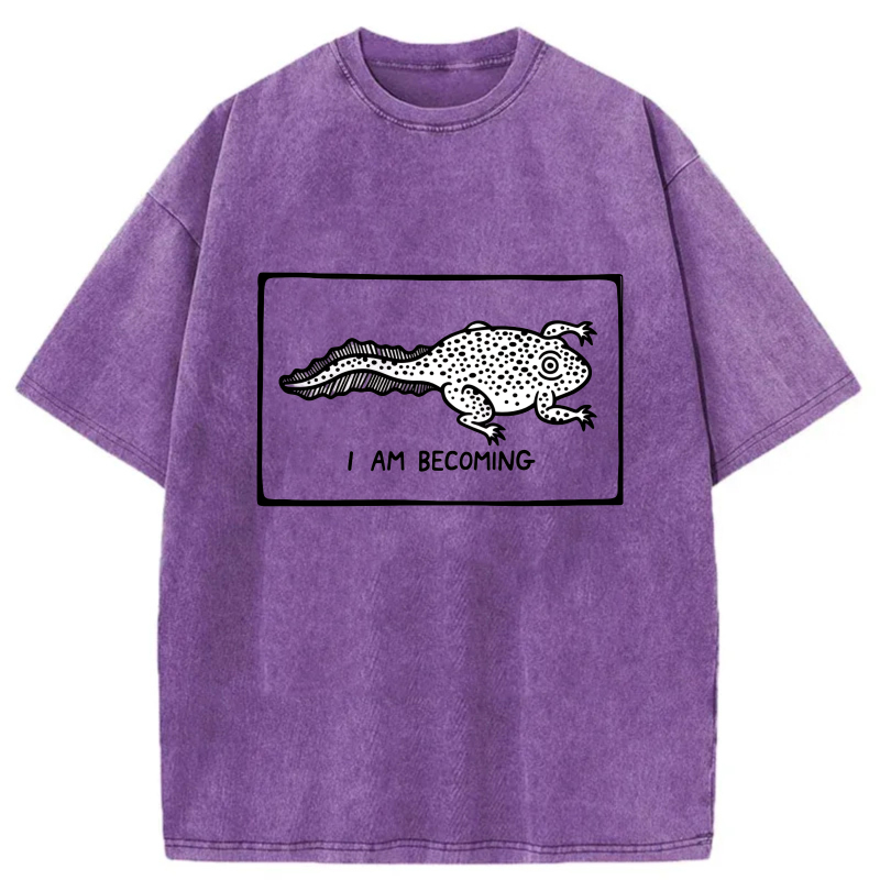 I Am Becoming Frog Pattern Print tshirt 100% cotton