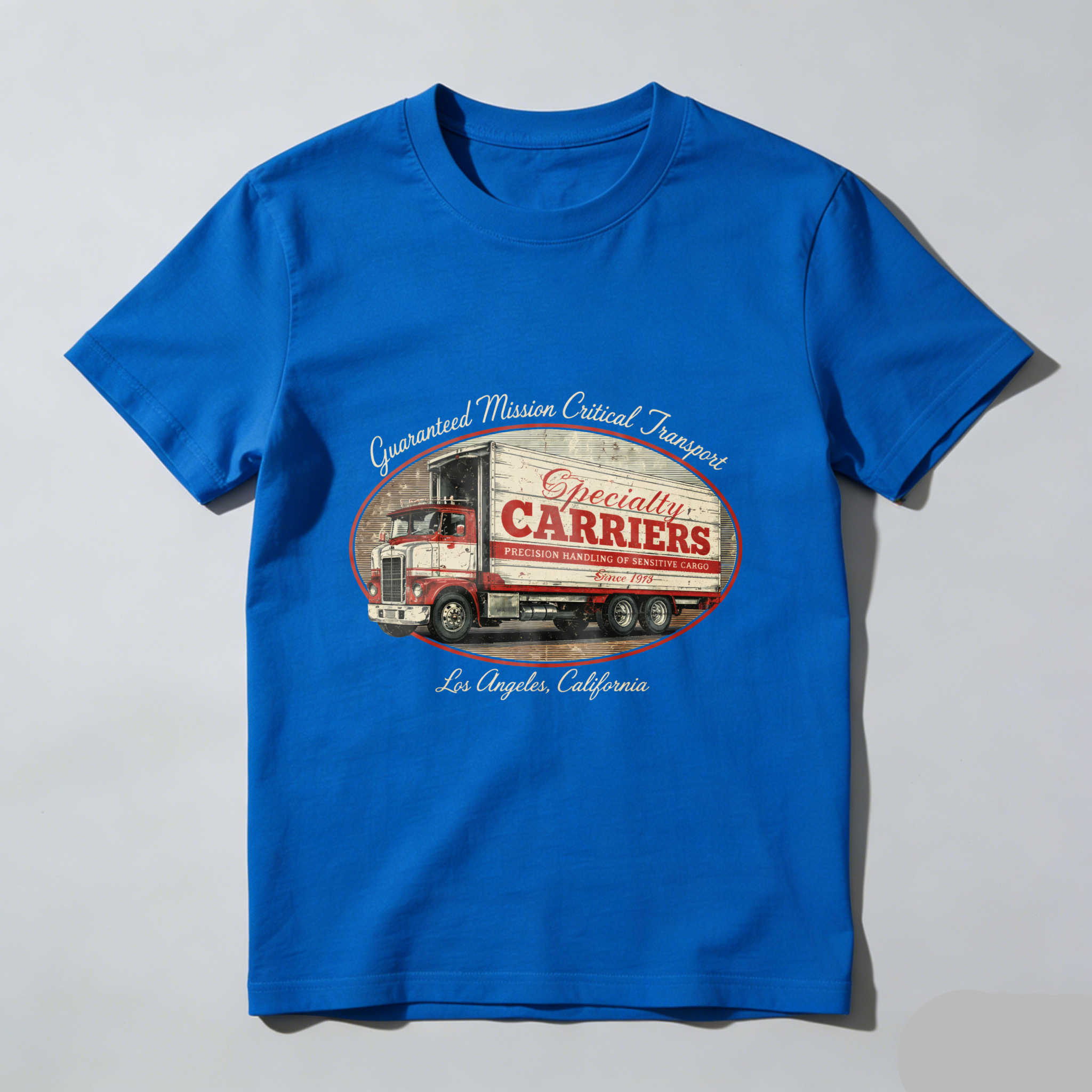 Specialty Carriers Guaranteed Mission Critical Transport Los Angeles California Trucking T-Shirt