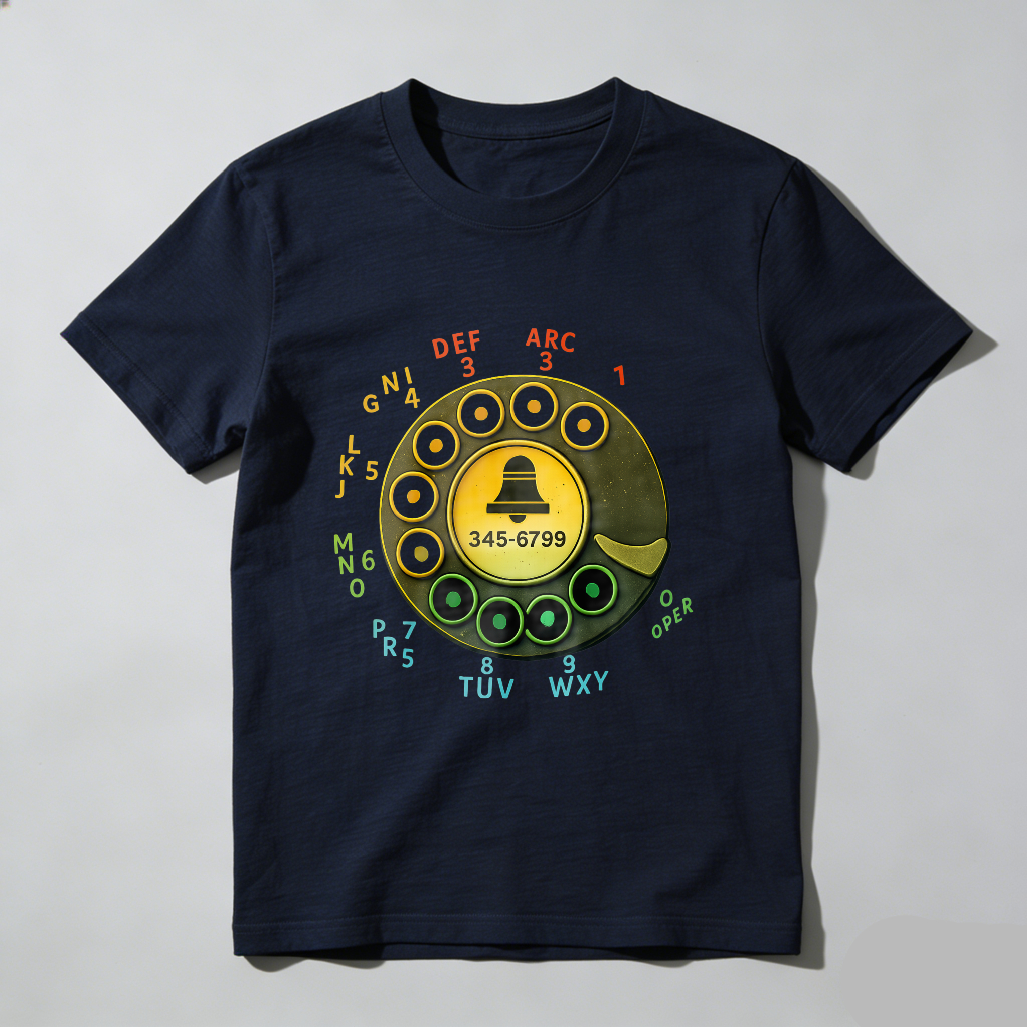 Retro Rotary Phone Dial T-Shirt Vintage Telephone Design Made In Usa