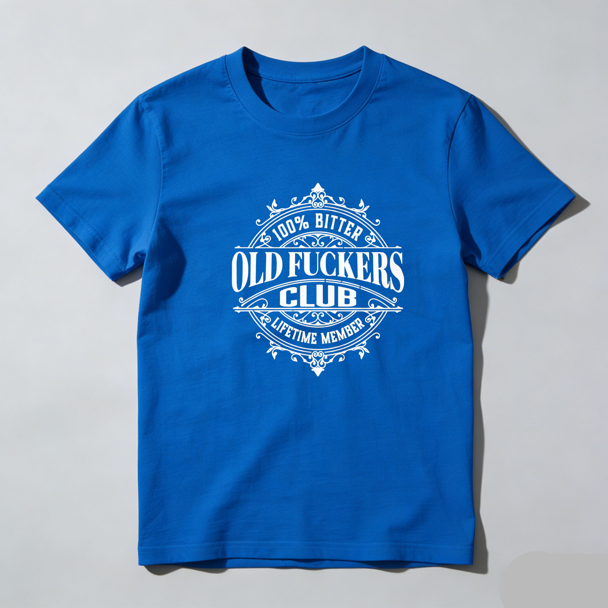 TEECURENT Old Fuckers Club Bitter Lifetime Member Pure Cotton Short Sleeve T Shirt-TeeCurent