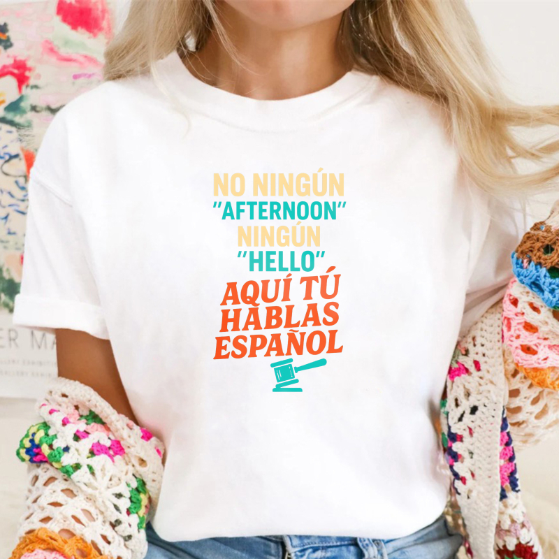 No Ninguin Afternoon Ningun Hello Aqui Tu Hablas Espanol Unisex Classic T-shirt