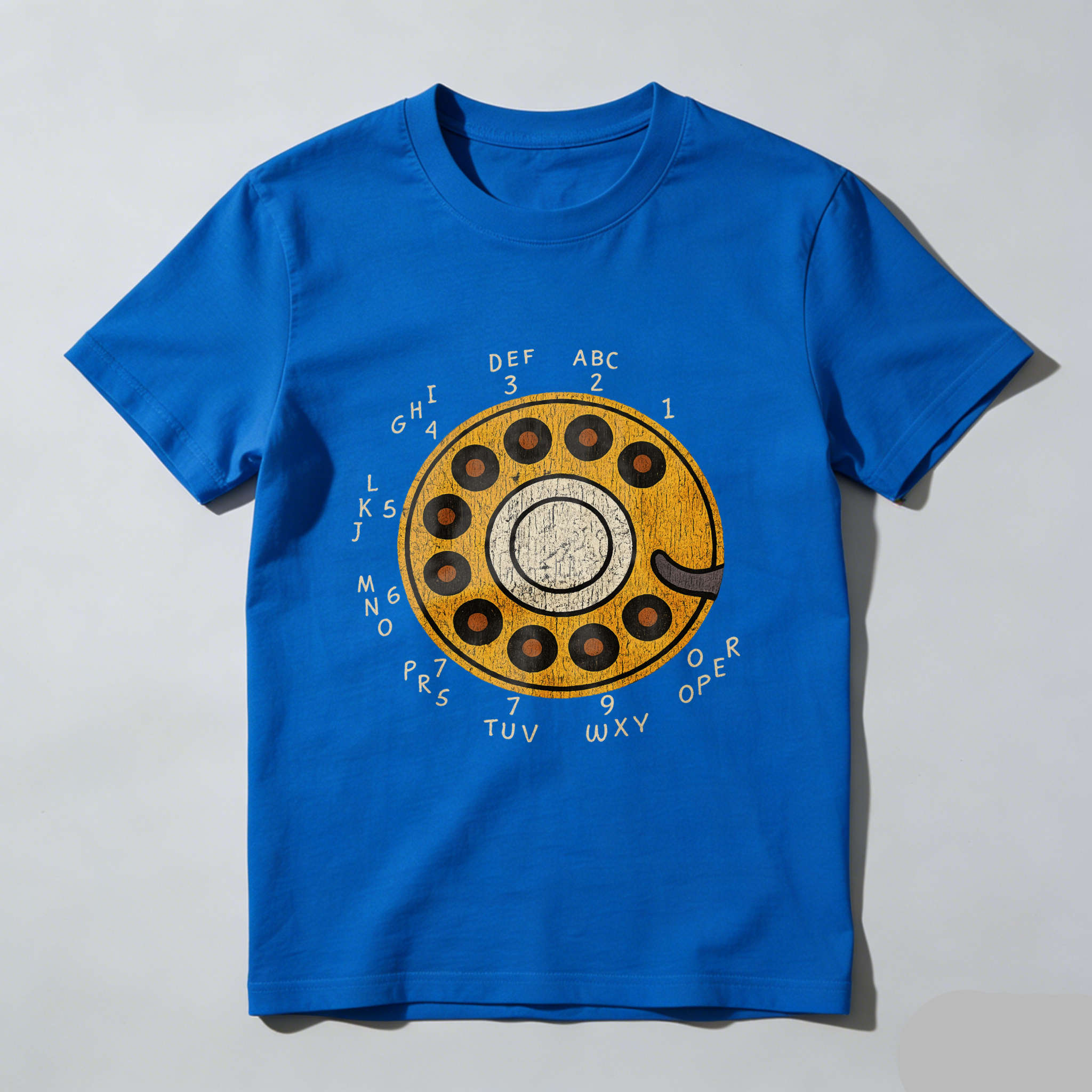 Vintage Rotary Dial Phone T-Shirt Made In Usa Retro Telephone Design Black Cotton Shirt Unisex Classic Style Gift For Tech Enthusiasts