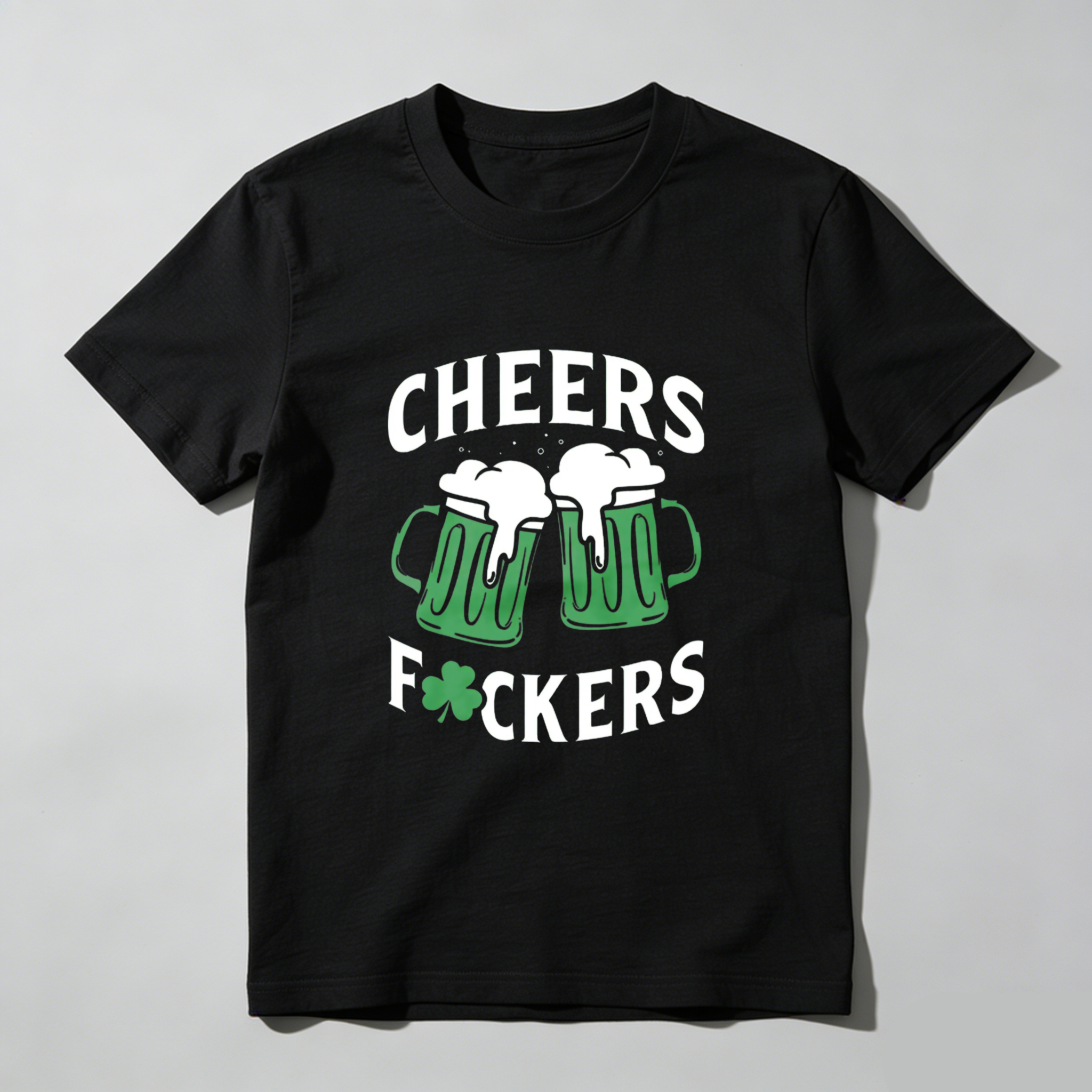 TEECURENT Cheers Beer Mugs Clover Fockers tshirt 100% cotton