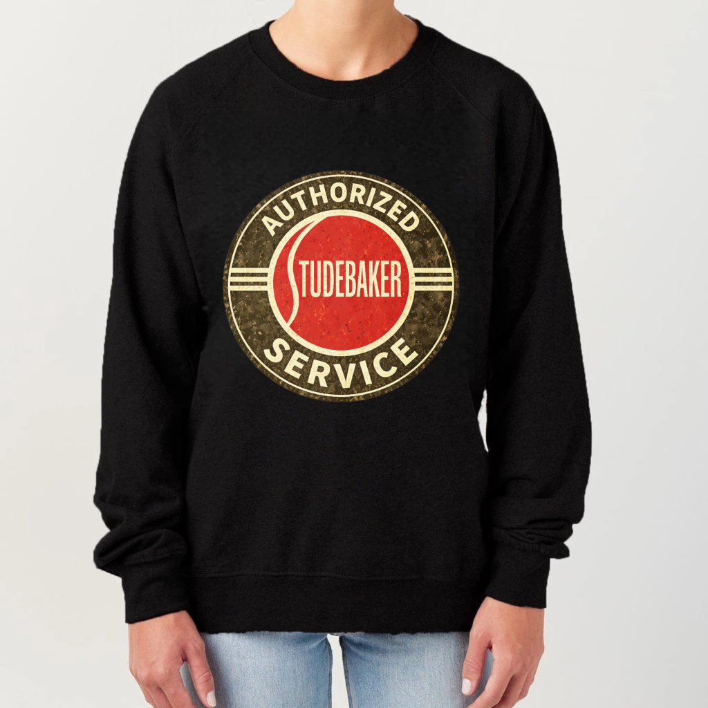 TEECURENT Authorized Studebaker Service Logo Sweatshirt Black Unisex Crewneck Pullover Long Sleeve Casual Wear