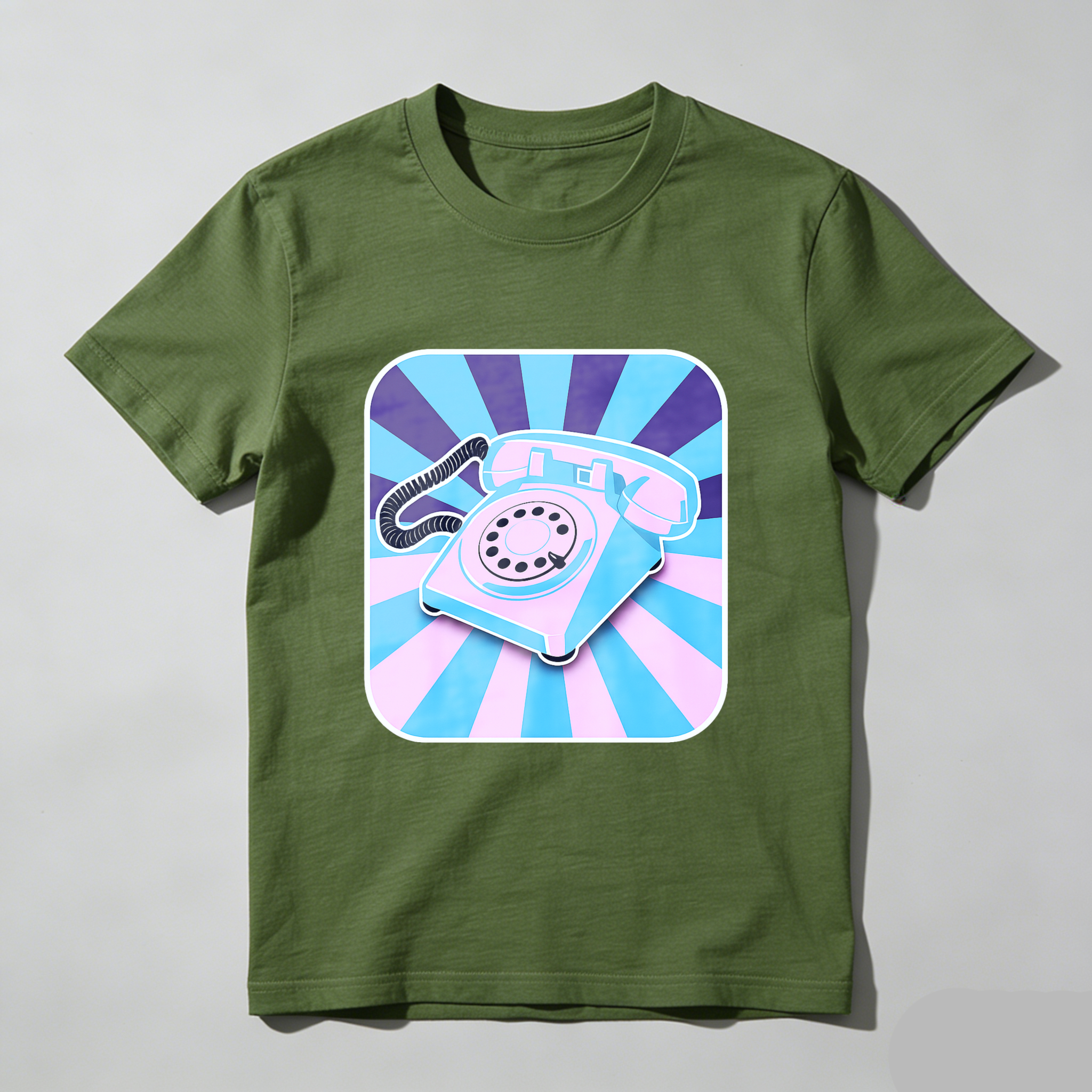 Retro Telephone Graphic T Shirt Made In Usa Vintage Phone Design Unisex Casual Wear