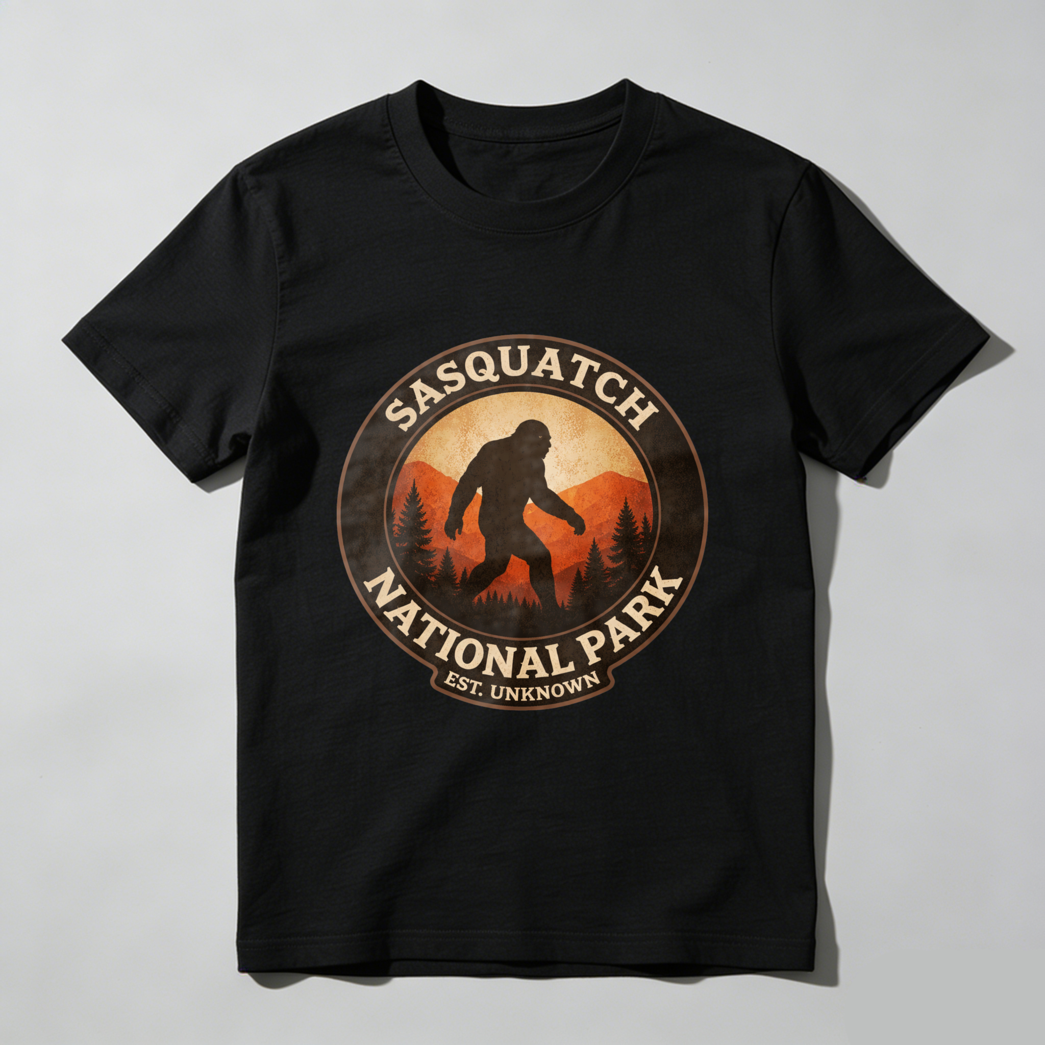 TEECURENT Sasquatch National Park T-Shirt Bigfoot Legend Outdoor Adventure Graphic Tee Unisex Casual Shirt