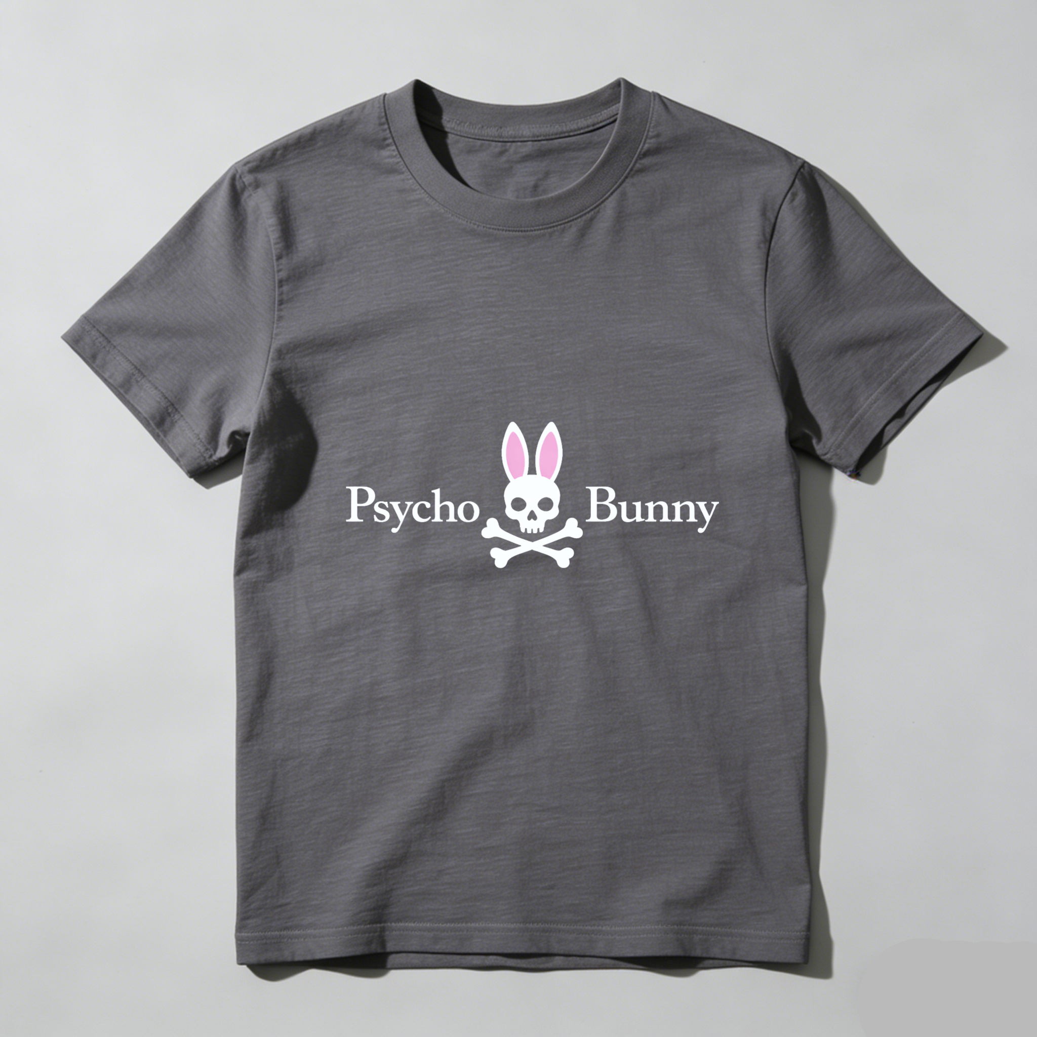 TEECURENT Psycho Bunny Skull And Crossbones T Shirt Black Unisex Casual Graphic Tee For Men Women