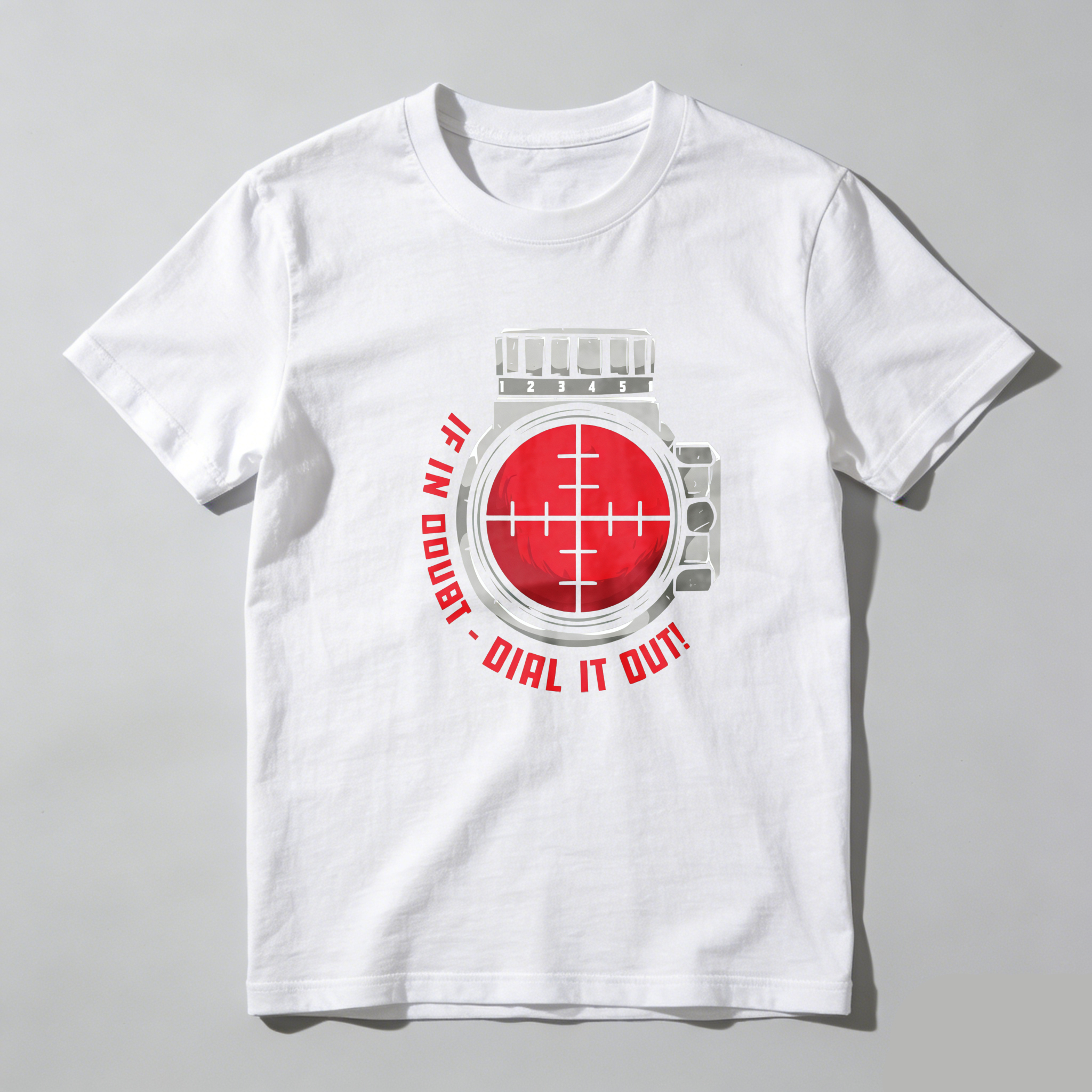 TEECURENT If In Doubt Dial It Out Scope Design Pure Cotton Short Sleeve T Shirt-TeeCurent