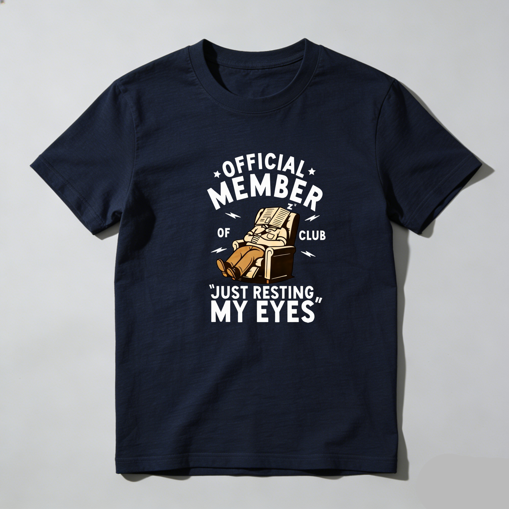 TEECURENT Official Member Just Resting My Eyes Club Pure Cotton Short Sleeve T-Shirt-TeeCurent