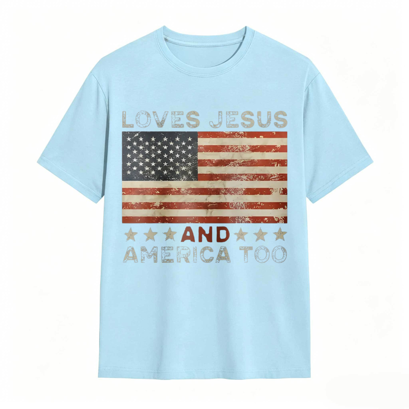 American Flag Print Graphic Tee