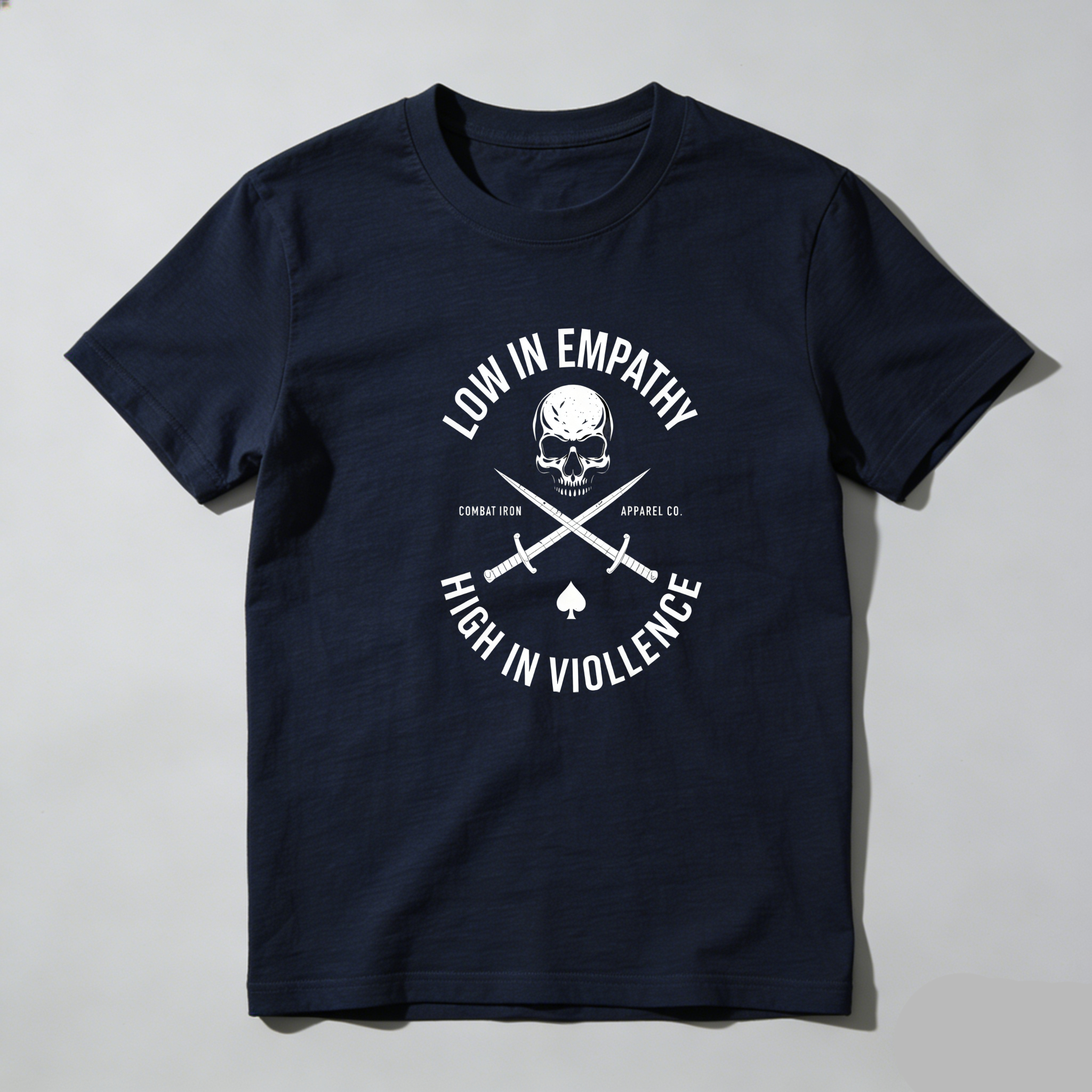TEECURENT Low In Empathy High In Violence Pure Cotton Short Sleeve T Shirt-TeeCurent