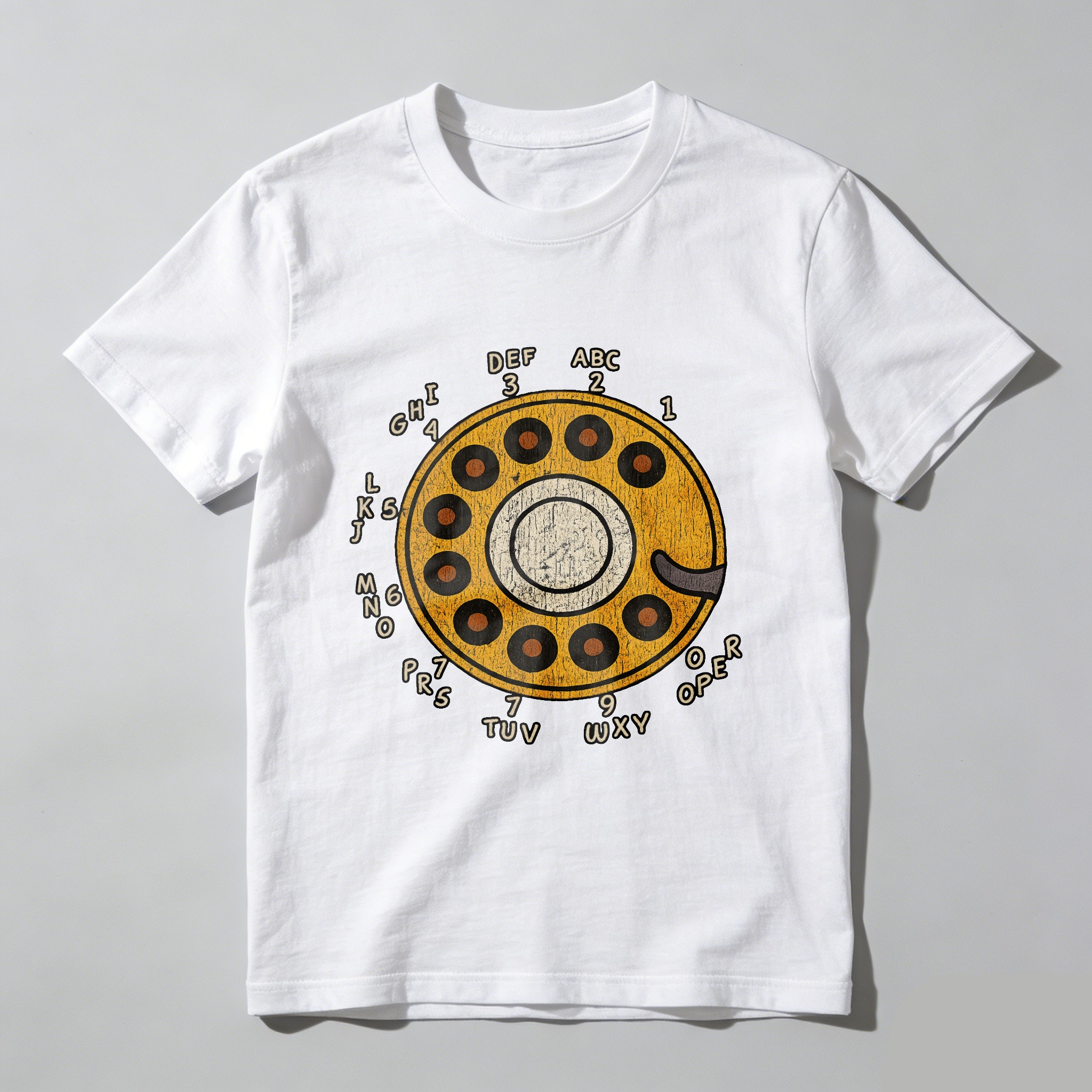 Vintage Rotary Dial Phone T-Shirt Made In Usa Retro Telephone Design Black Cotton Shirt Unisex Classic Style Gift For Tech Enthusiasts