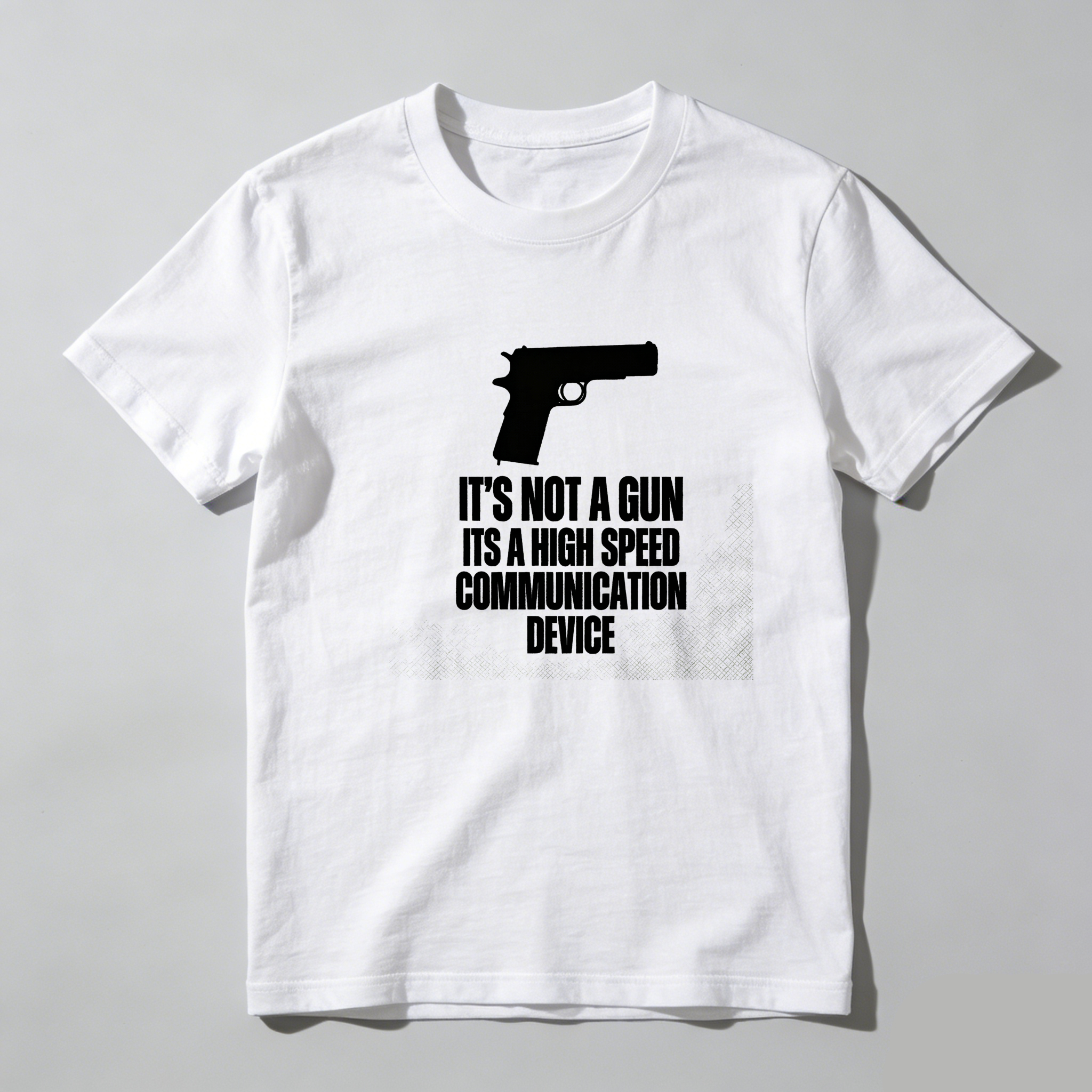 TEECURENT Its Not A Gun Its A High Speed Communication Device Pure Cotton Short Sleeve T-Shirt-TeeCurent