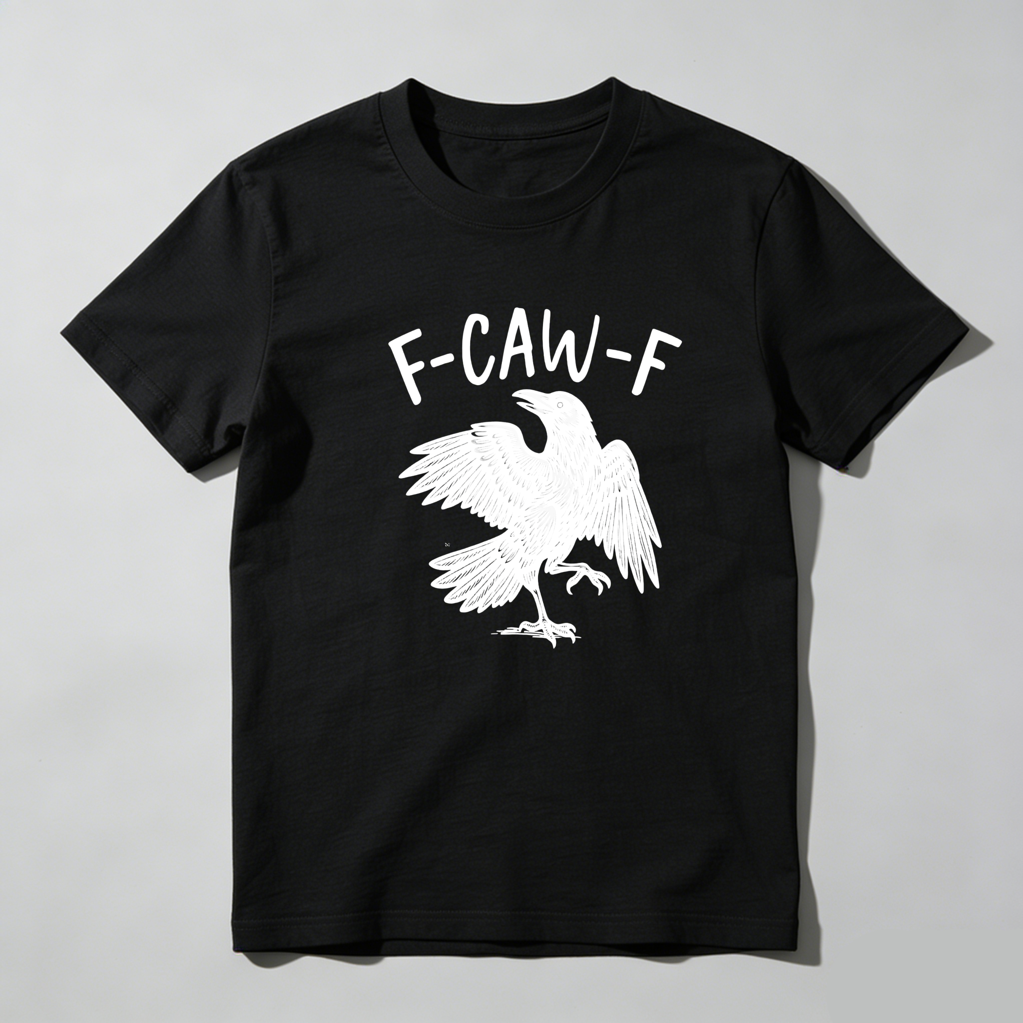 TEECURENT F Caw F Bird Graphic Pure Cotton Short Sleeve T Shirt-TeeCurent