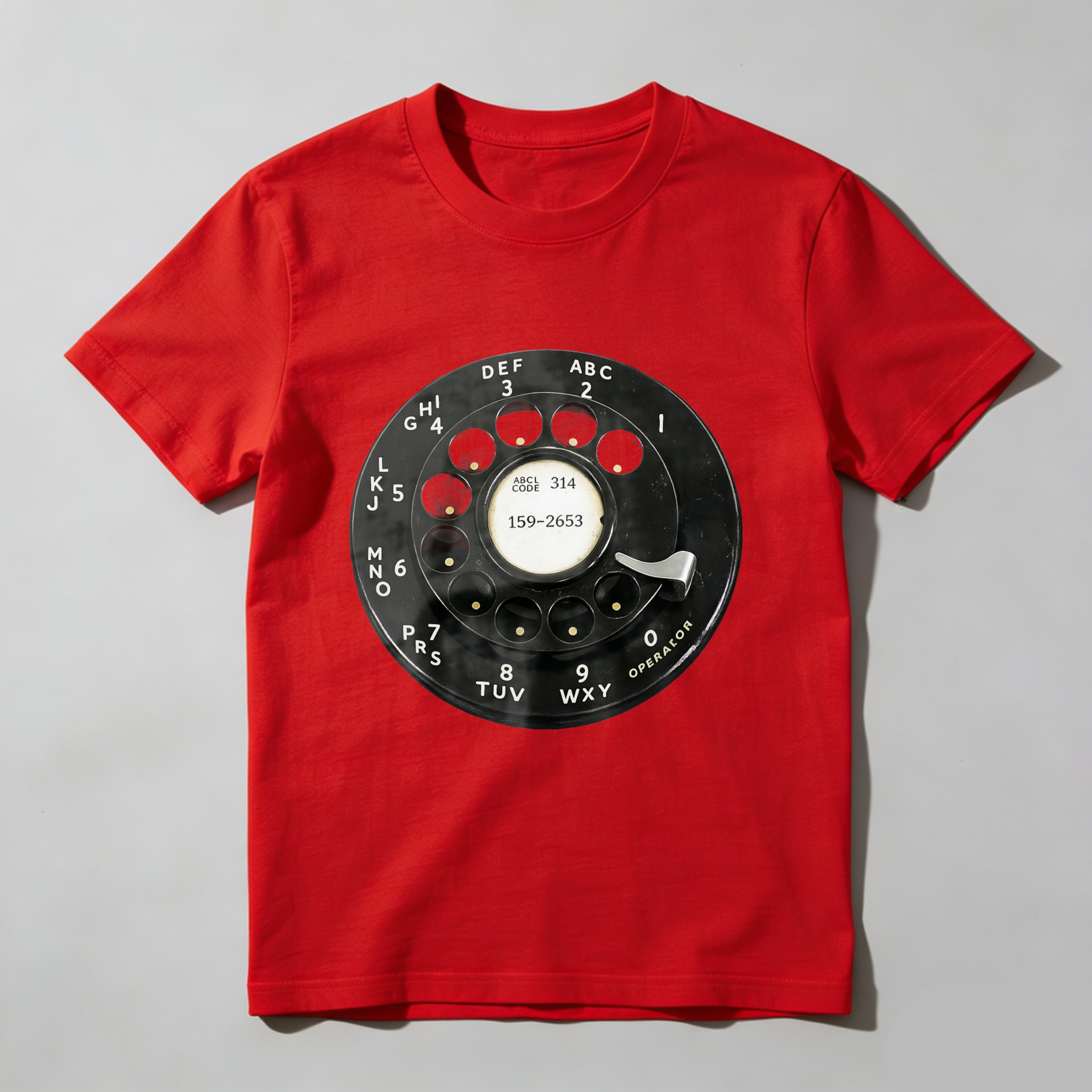 Vintage Rotary Phone Dial Design T Shirt Made In Usa Retro Telephone Graphic Unisex Black Tee