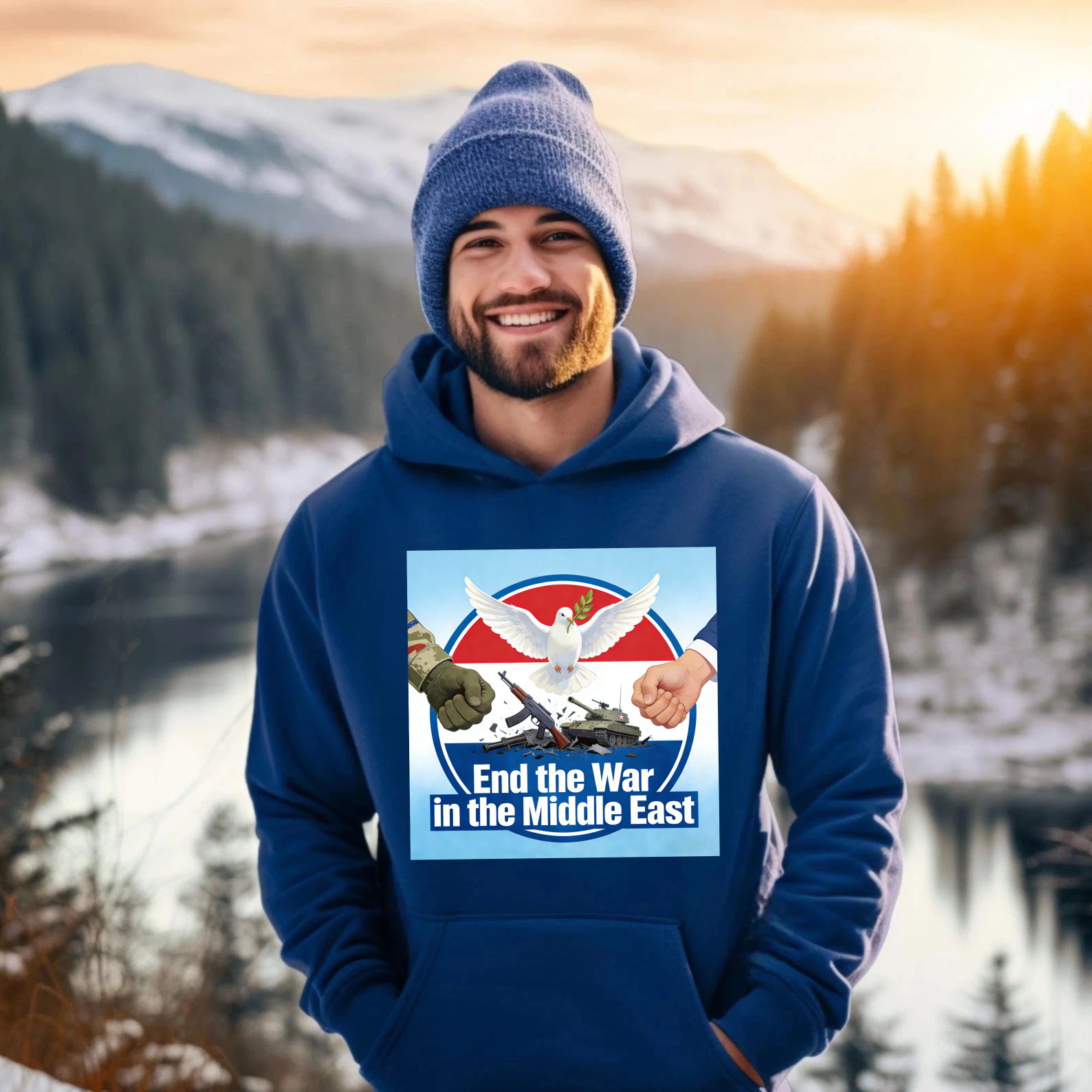 TEECURENT End The War In The Middle East Peace Dove Hoodie With Graphic Design For Peace Advocates And Humanitarian Supporters