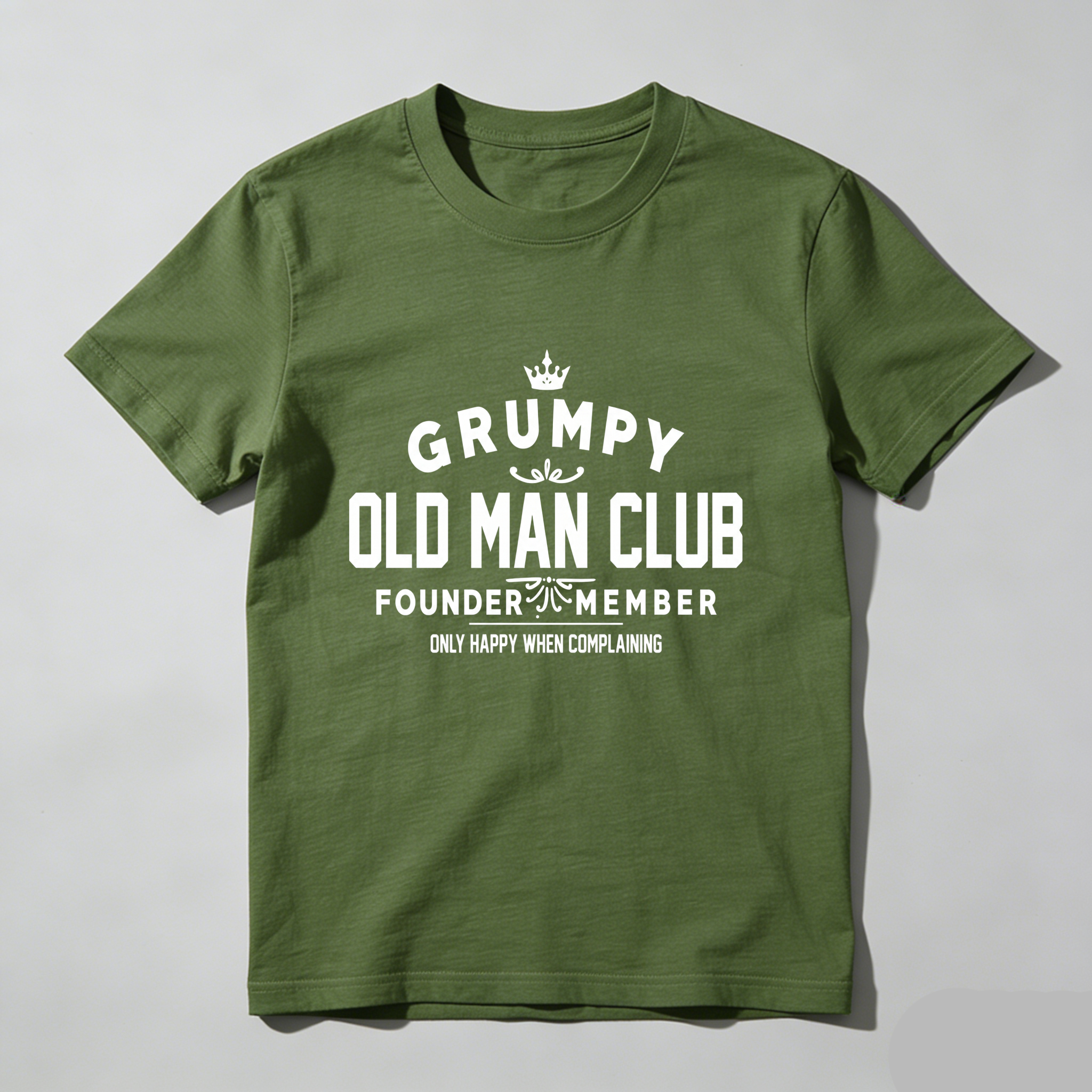 TEECURENT Grumpy Old Man Club Founder Member   Pure Cotton Short Sleeve T Shirt