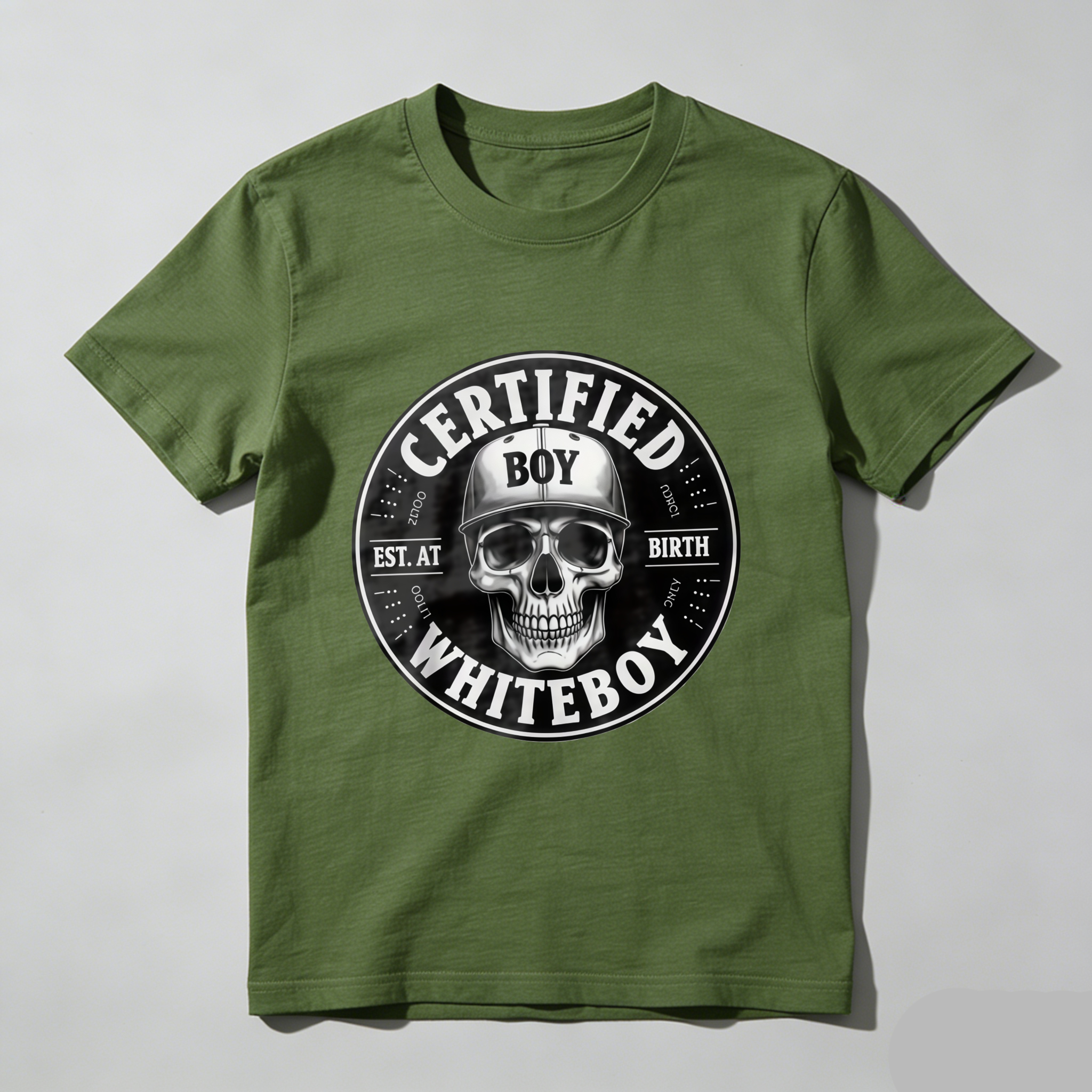 TEECURENT T-SHIRT  Certified Boy Whiteboy Skull Design