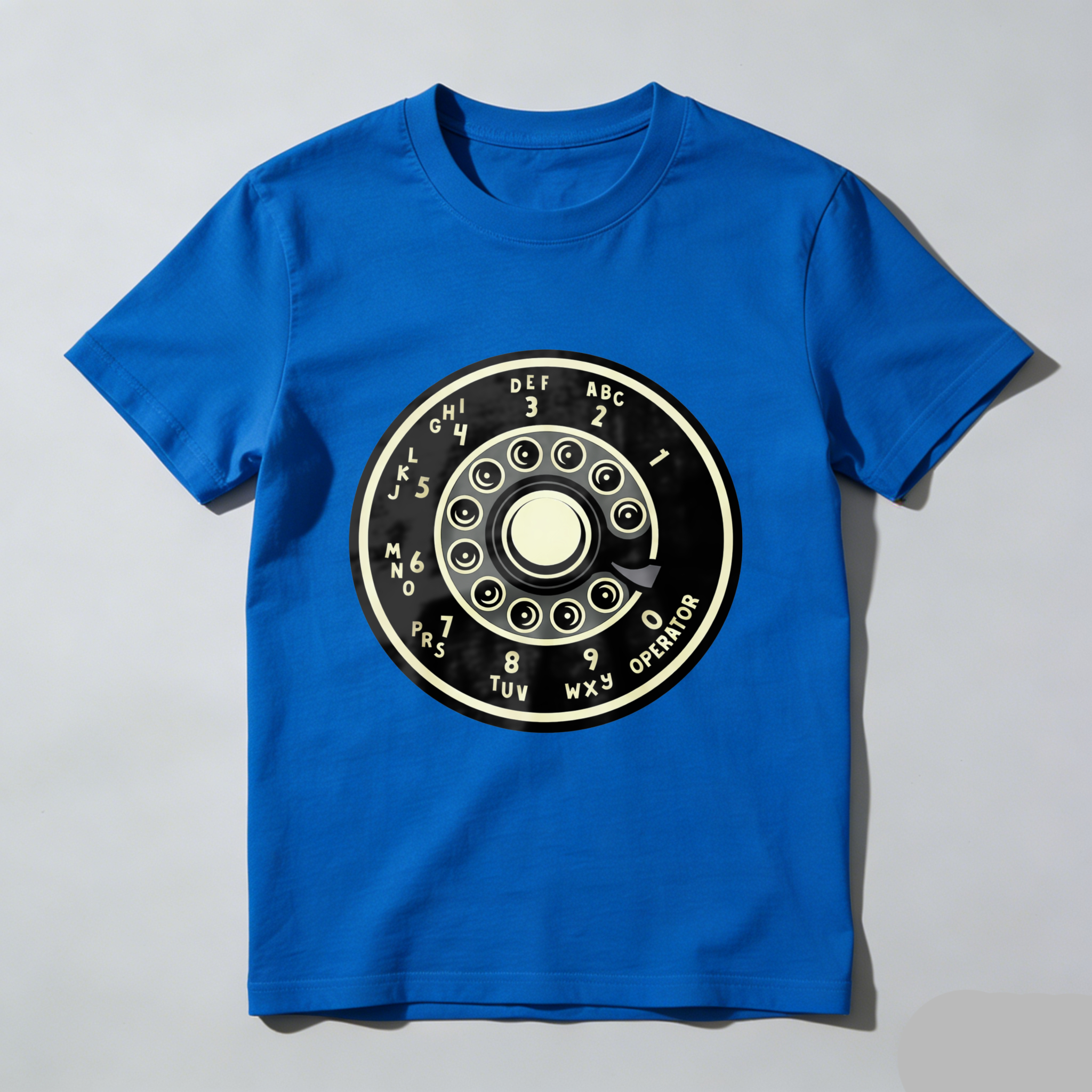 Vintage Rotary Dial Phone T-Shirt Made In Usa Retro Telephone Design Black Cotton Shirt Unisex Classic Style Gift For Tech Enthusiasts
