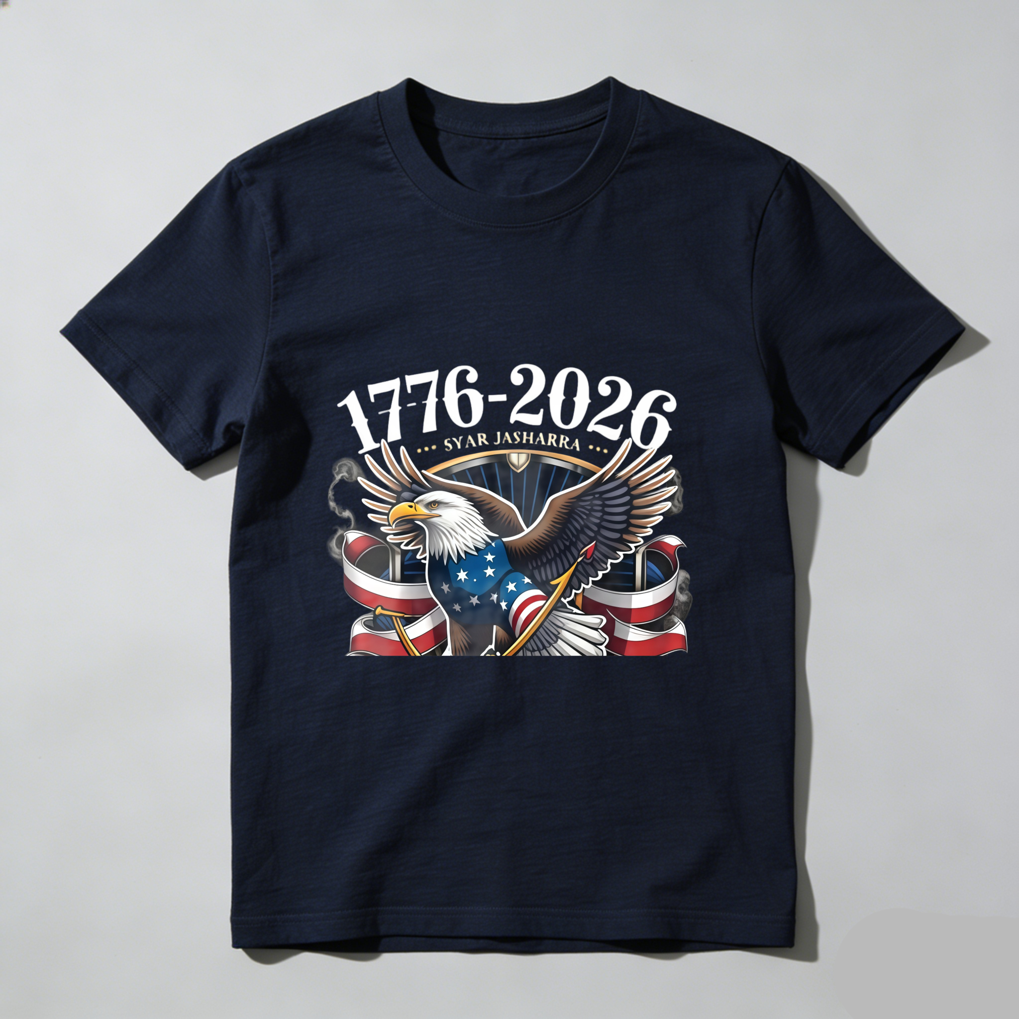 TEECURENT T-SHIRT  Eagle Flag Stars Stripes 1776 2026 America