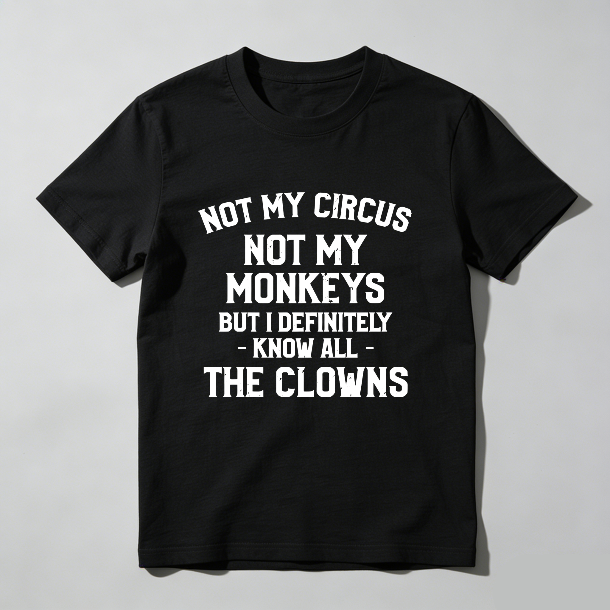 TEECURENT Not My Circus Not My Monkeys Know All The Clowns Pure Cotton Short Sleeve T Shirt-TeeCurent