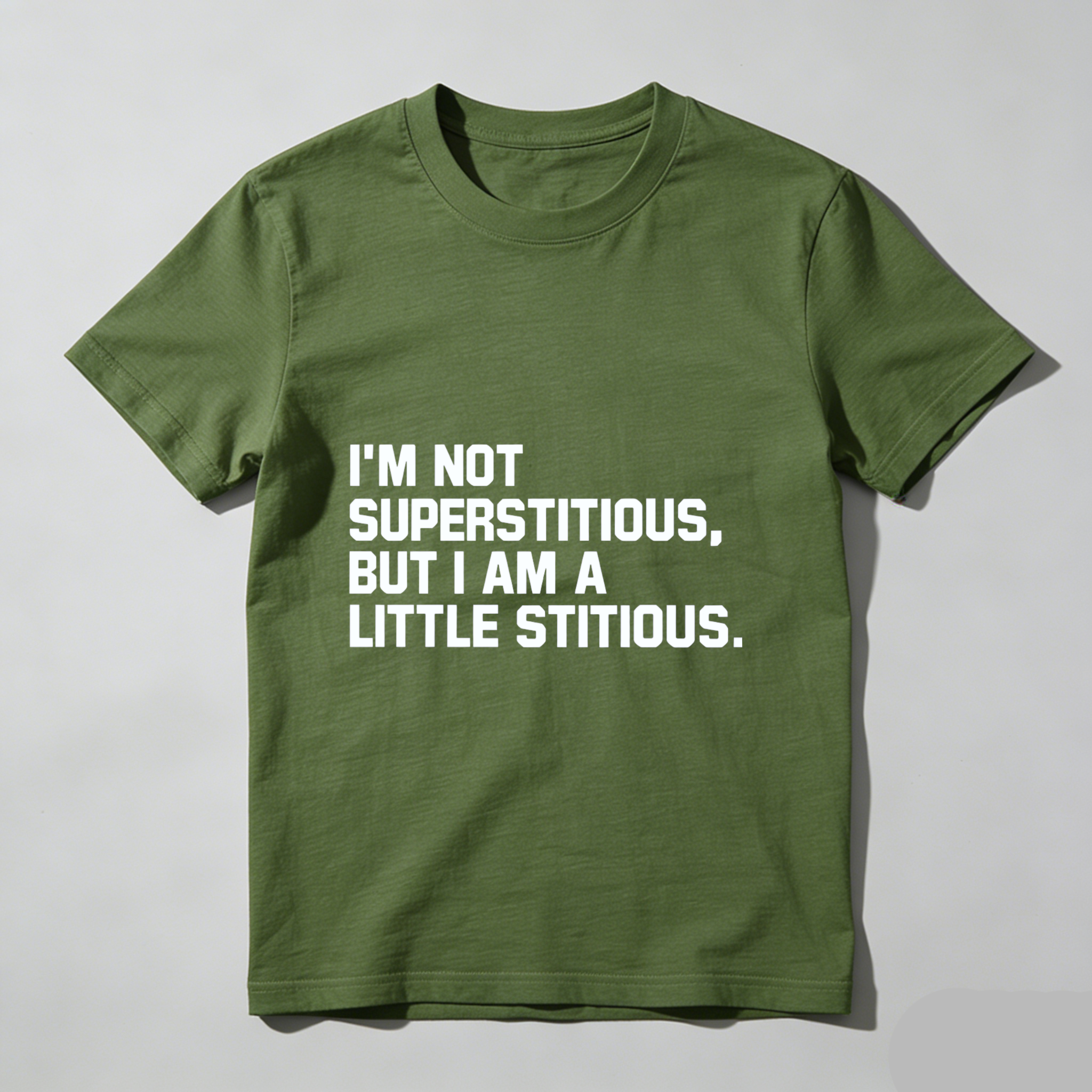 TEECURENT I Am Not Superstitious But I Am A Little Stitious T Shirt Funny Humor Quote Men Women Casual Top WOMEN