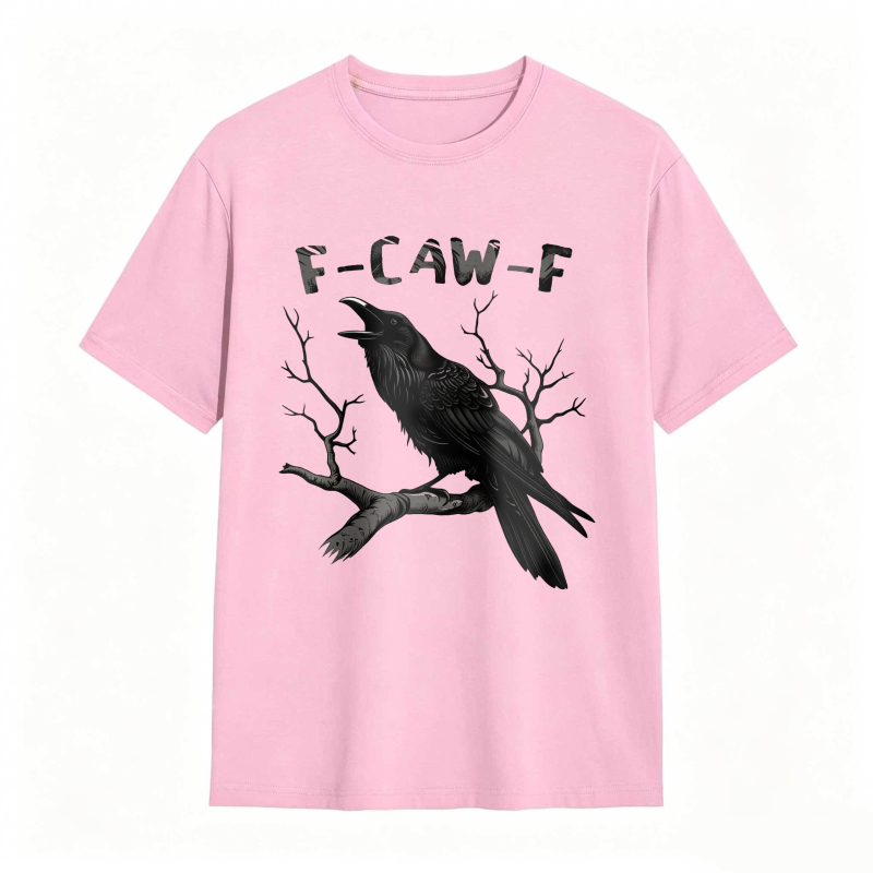 Crow On Branch With F Caw F Text Unisex Classic T-shirt