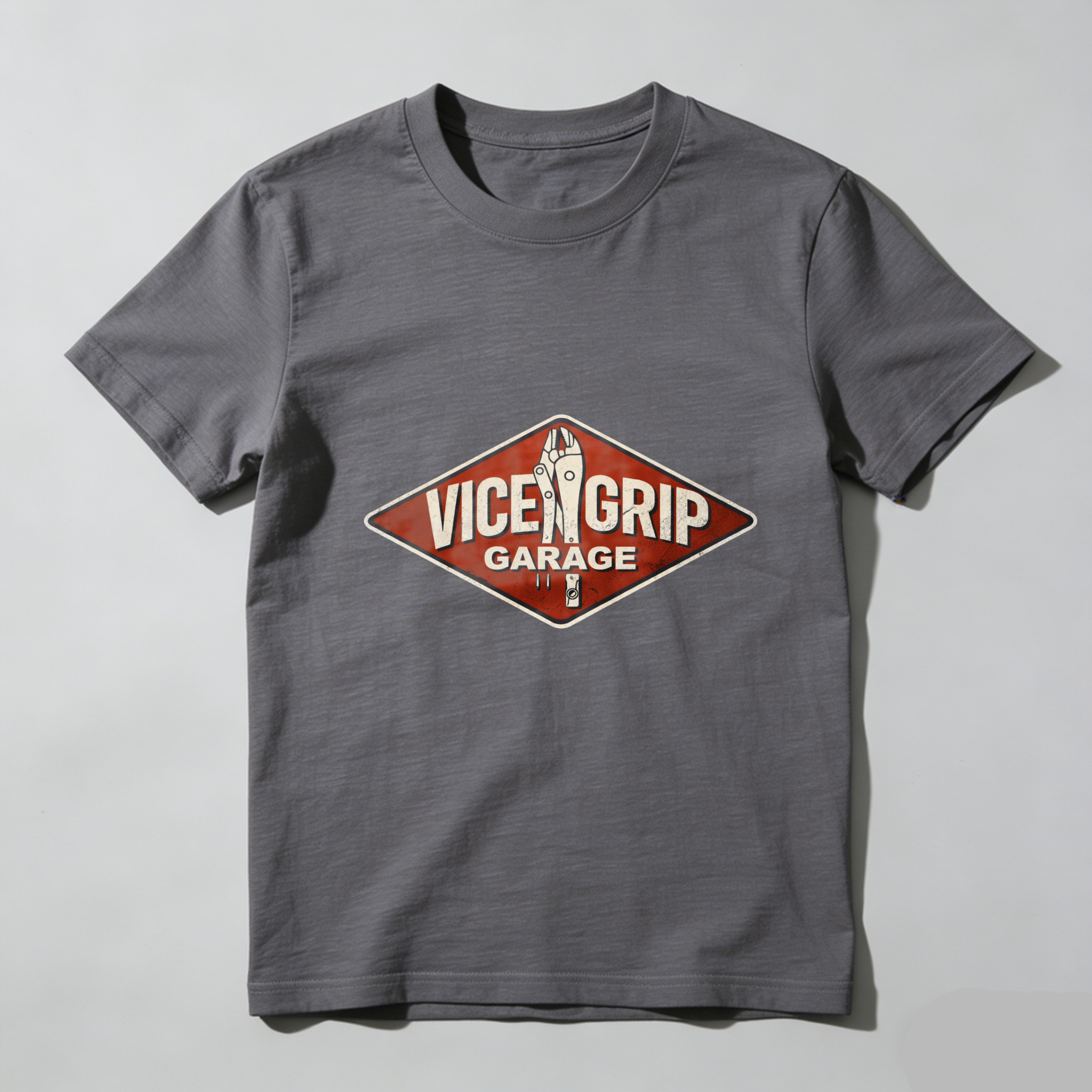 Vice Grip Garage T Shirt Classic Black Men's Crewneck Tee With Diamond Logo Design For Mechanics And Automotive Enthusiasts