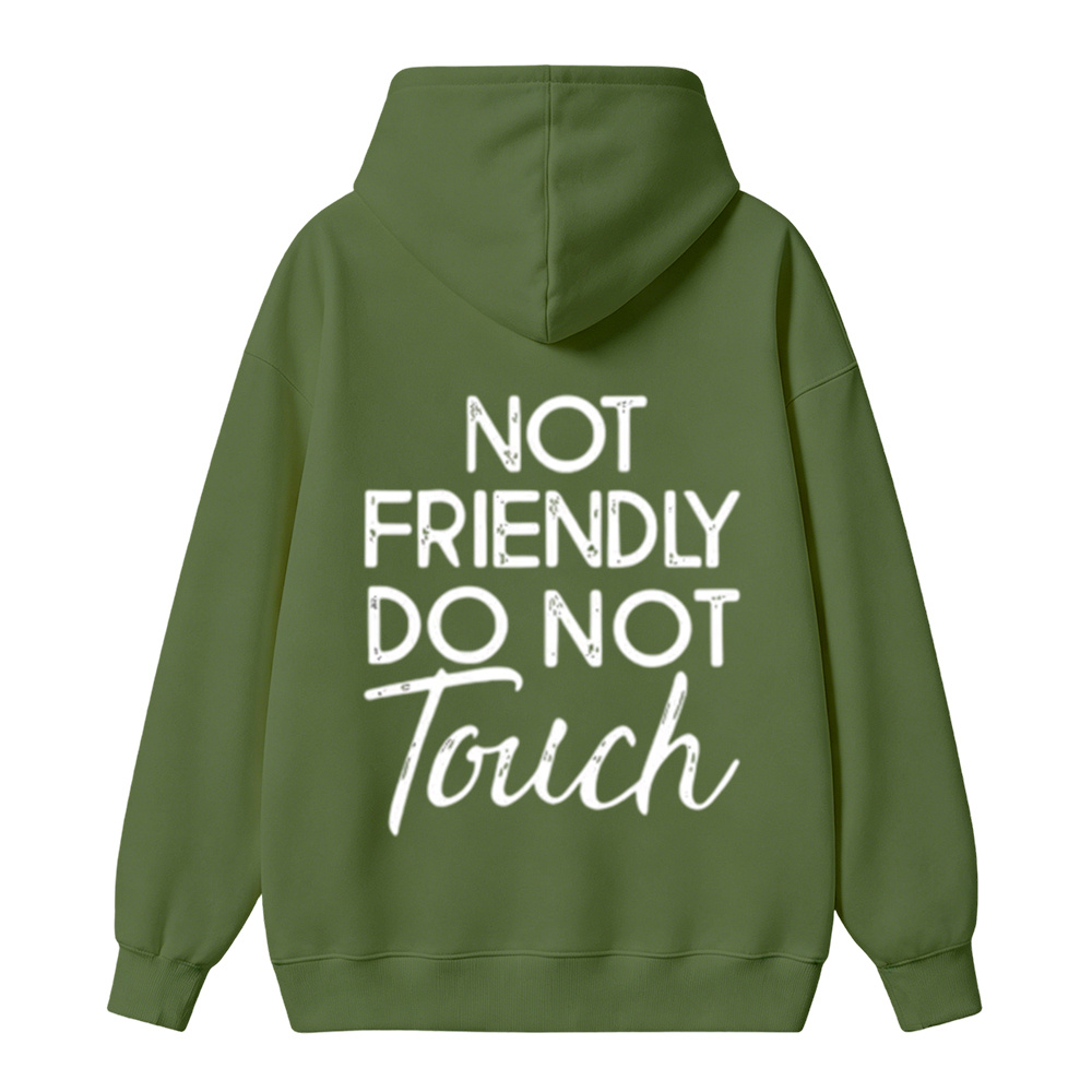 Not Friendly Do Not Touch Print, Men'S Casual Streetwear Hoodies, Comfy And Loose Hooded Pullover Top HOODIE
