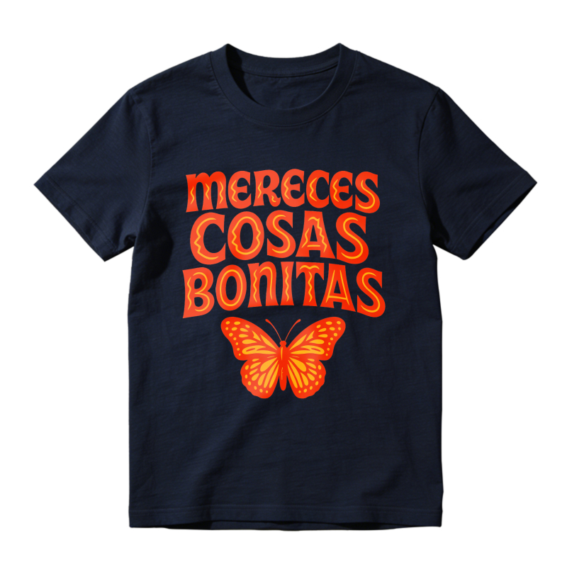 Mereces Cosas Bonitas Butterfly Design Unisex Classic T-shirt