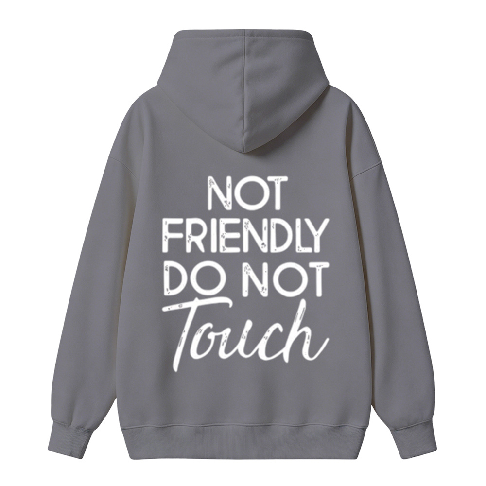 Not Friendly Do Not Touch Print, Men'S Casual Streetwear Hoodies, Comfy And Loose Hooded Pullover Top HOODIE