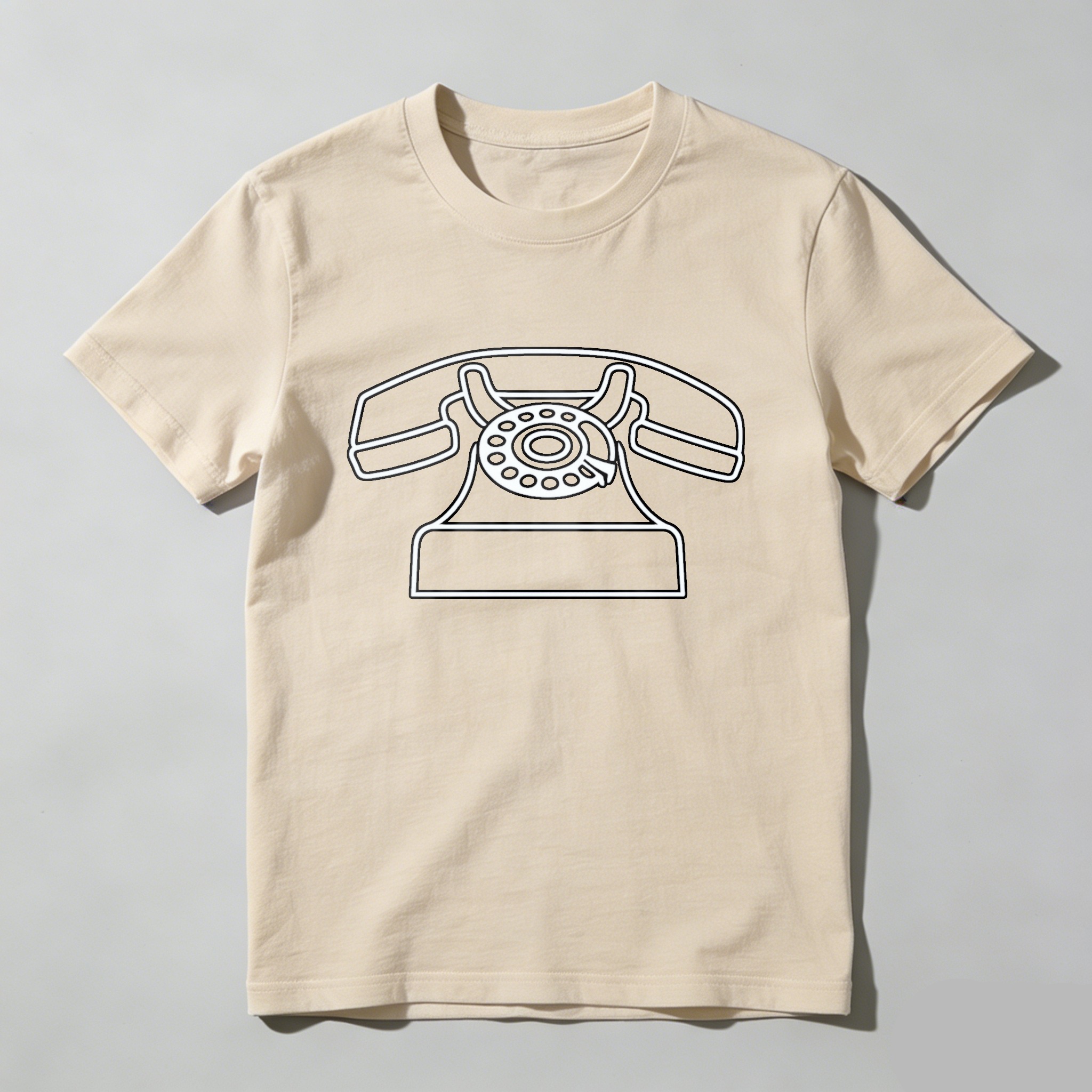Retro Telephone Graphic T Shirt Made In Usa Black Unisex Casual Top Vintage Phone Design Men Women Apparel