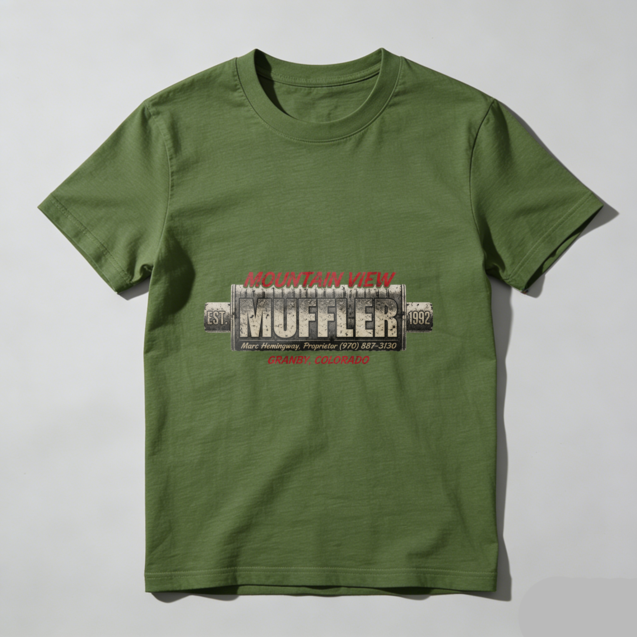 Mountain View Muffler Granby Colorado Established 1982 Auto Repair Shop T-Shirt